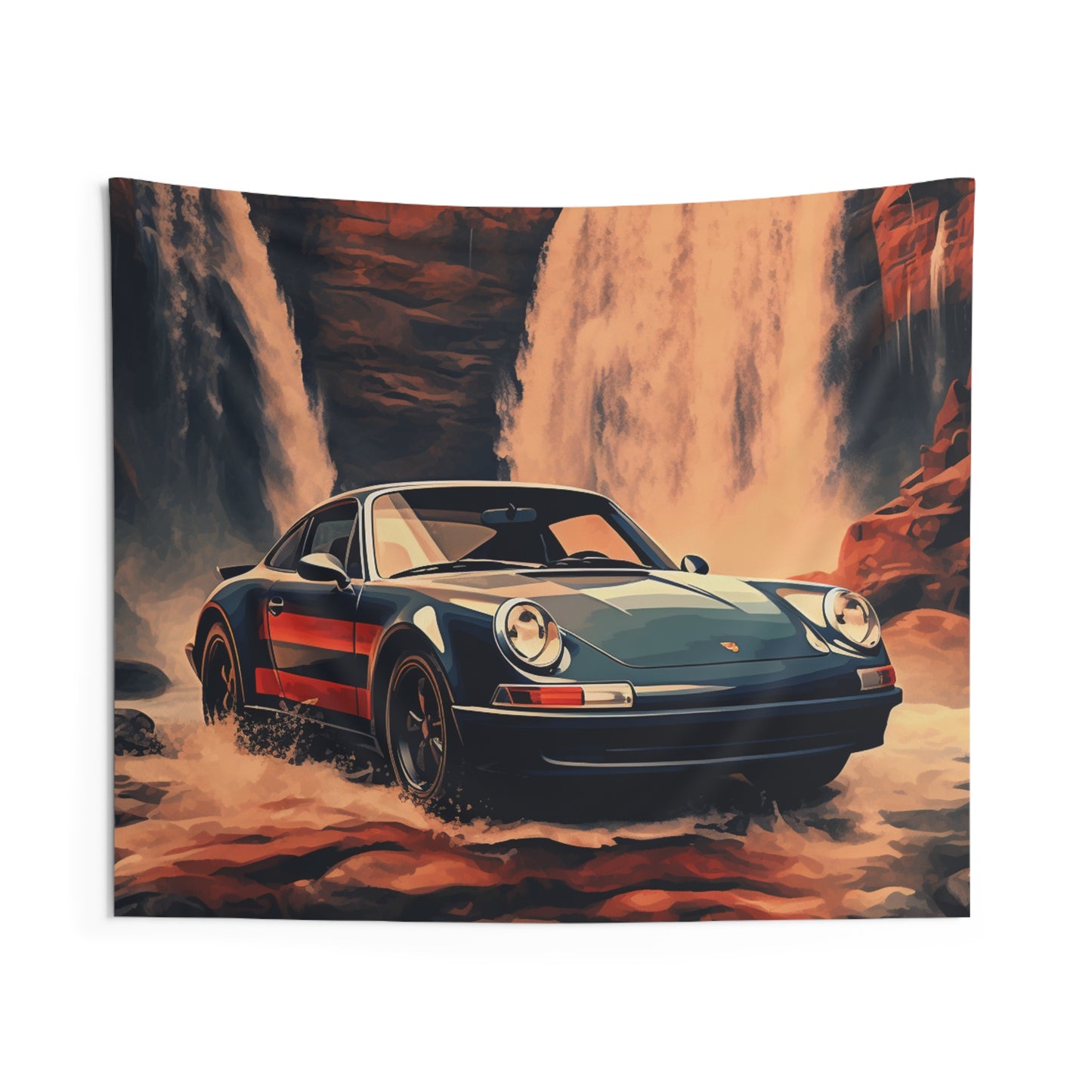 Indoor Wall Tapestries American Flag Porsche Abstract 3