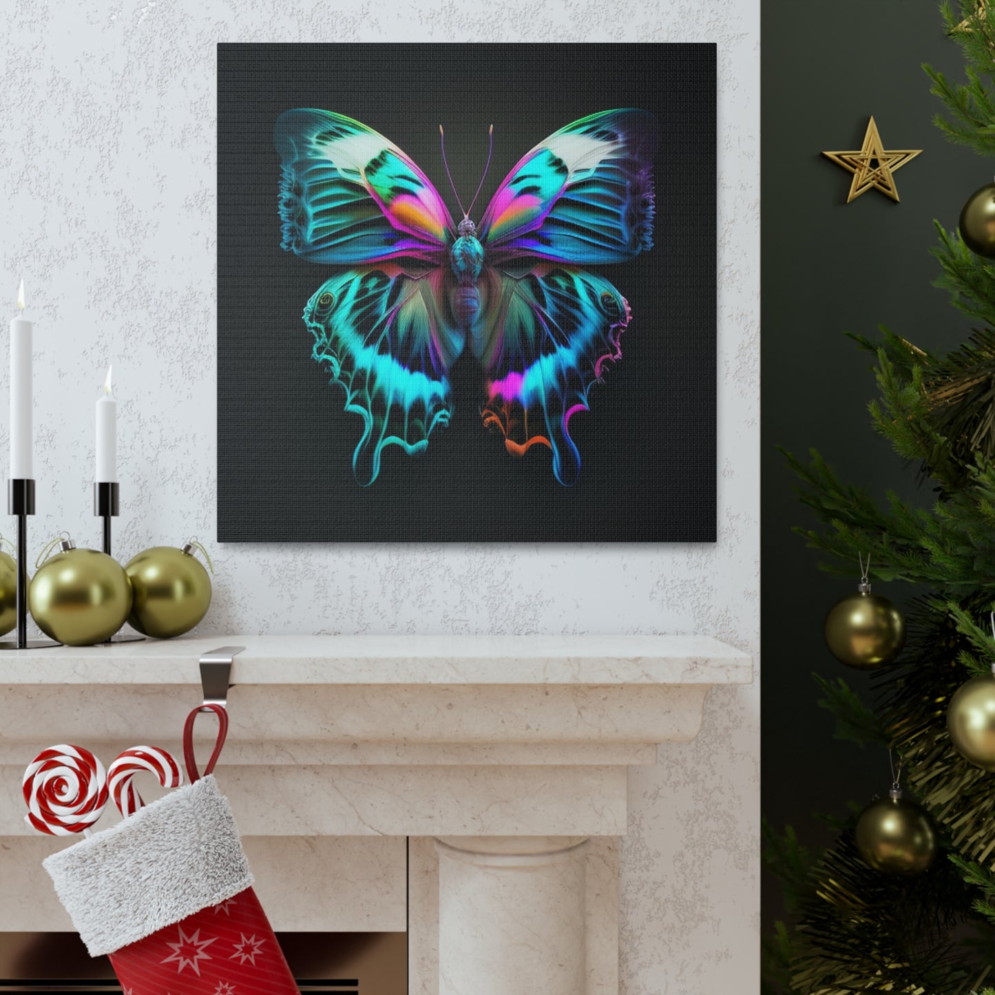 Canvas Gallery Wraps Neon Butterfly Fusion 4