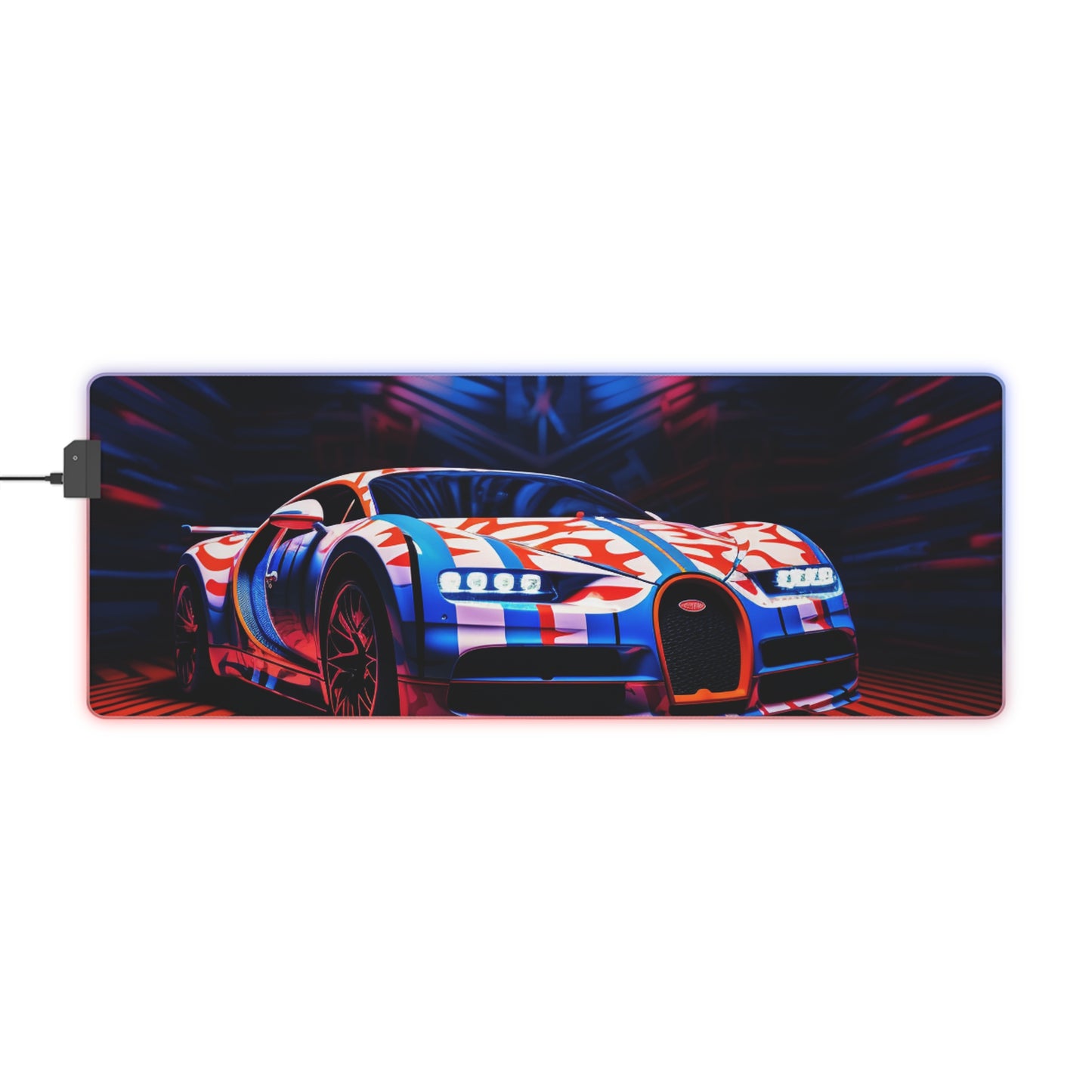 LED Gaming Mouse Pad Macro Bugatti American Flag 1