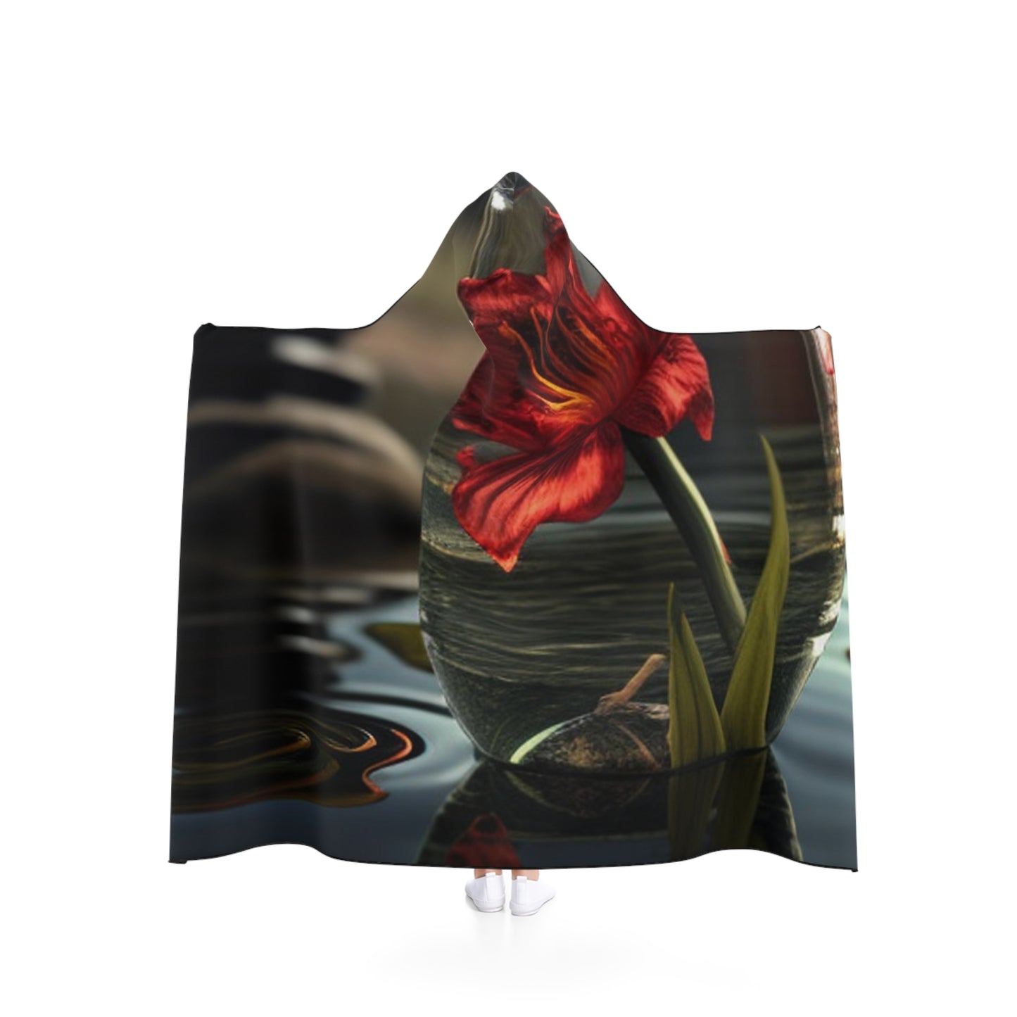 Hooded Blanket Red Lily in a Glass vase 4