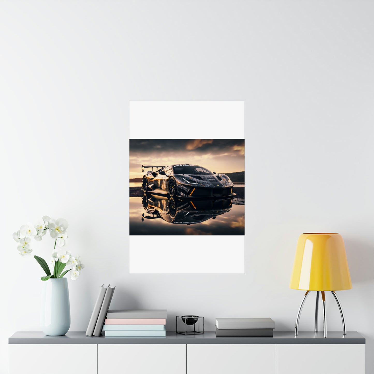 Premium Matte Vertical Posters Ferrari Lake 2