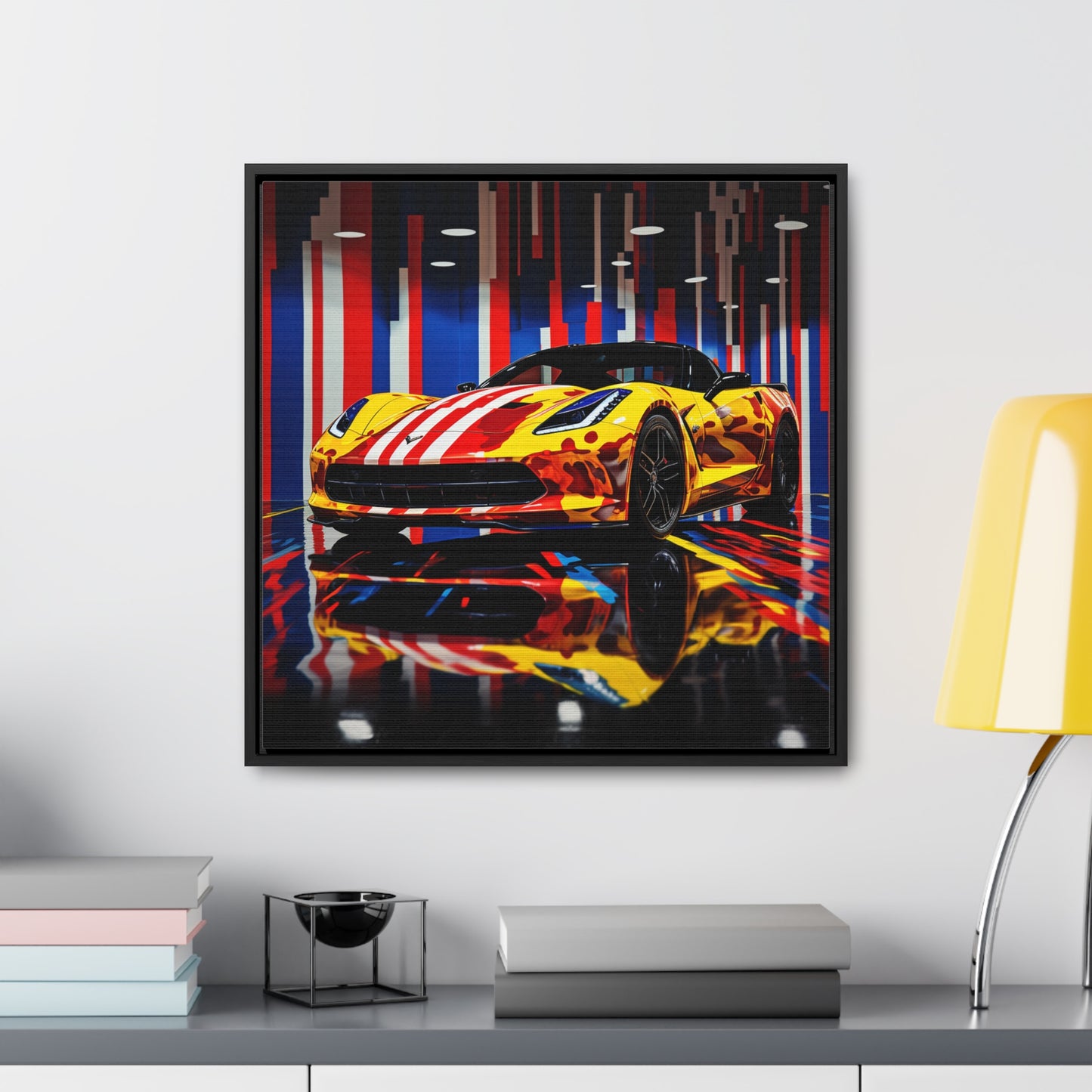 Gallery Canvas Wraps, Square Frame Macro Flag Ferrari 4