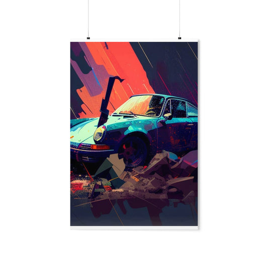 Premium Matte Vertical Posters Porsche Abstract 2