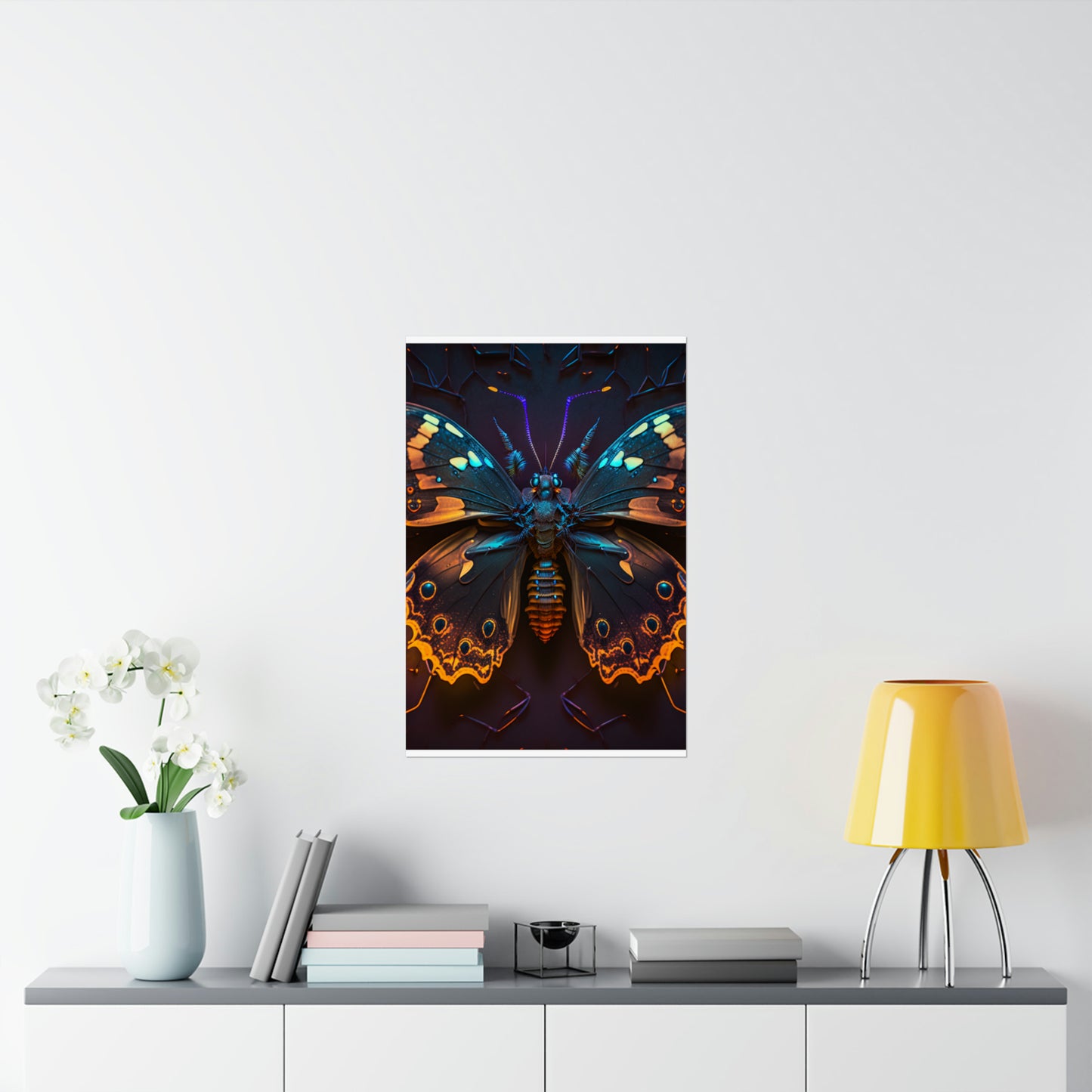 Premium Matte Vertical Posters Neon Hue Butterfly 2