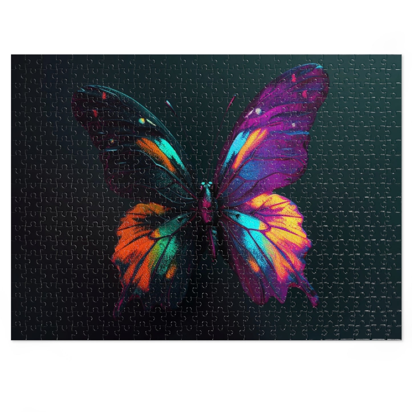 Jigsaw Puzzle (30, 110, 252, 500,1000-Piece) Hyper Colorful Butterfly Purple 3