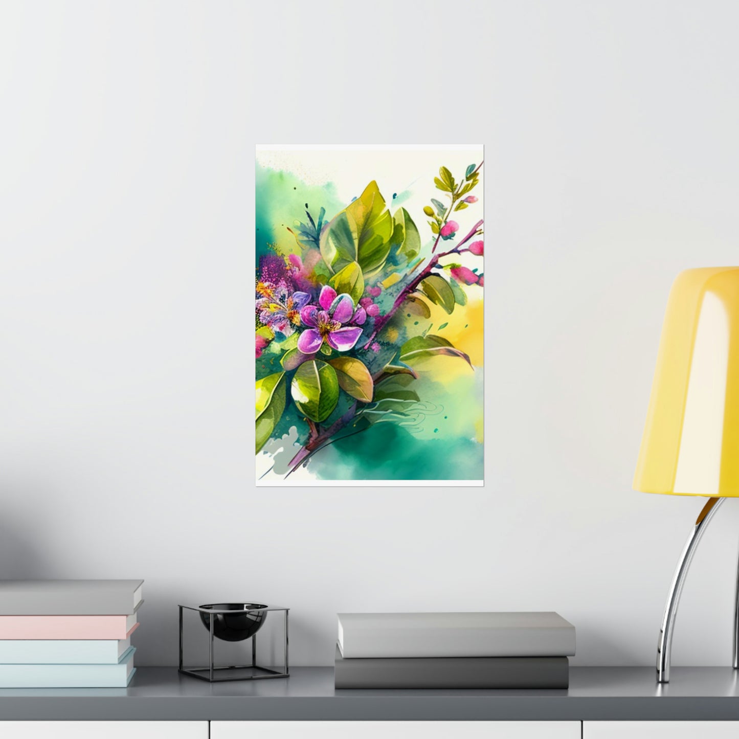 Premium Matte Vertical Posters Mother Nature Bright Spring Colors Realistic Watercolor 1