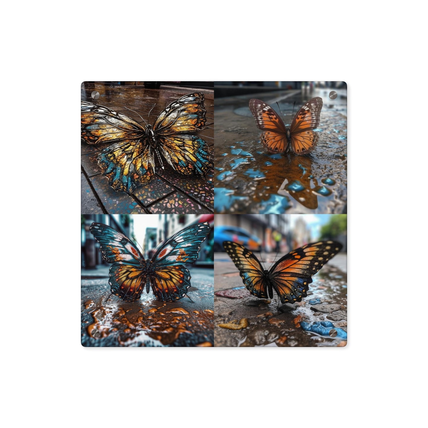 Acrylic Wall Art Panels Water Butterfly Street 5