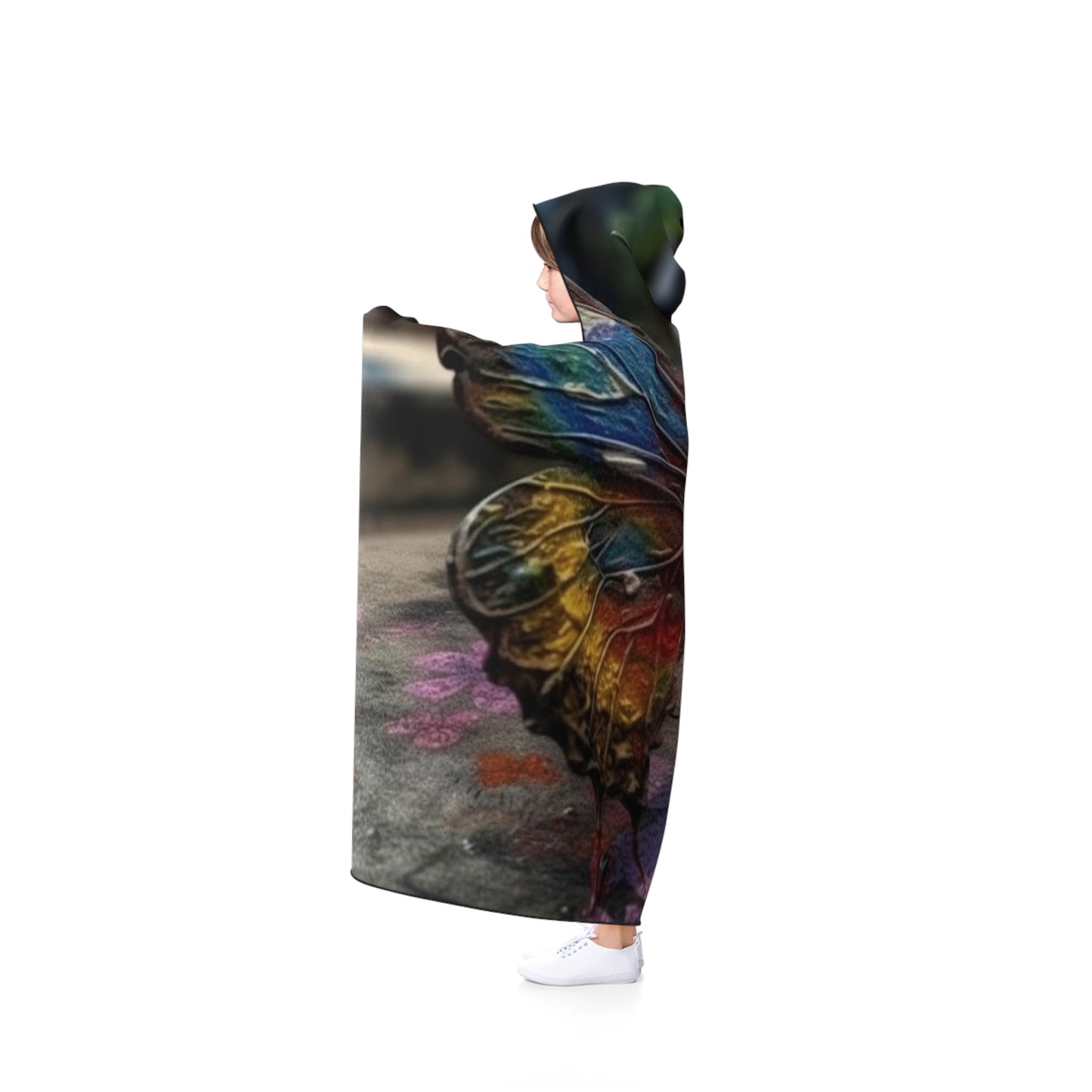 Hooded Blanket Liquid Street Butterfly 3