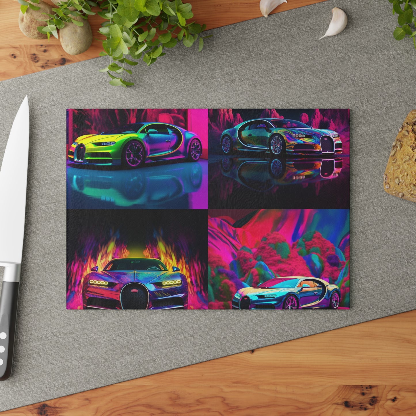 Glass Cutting Board Florescent Bugatti Flair 5