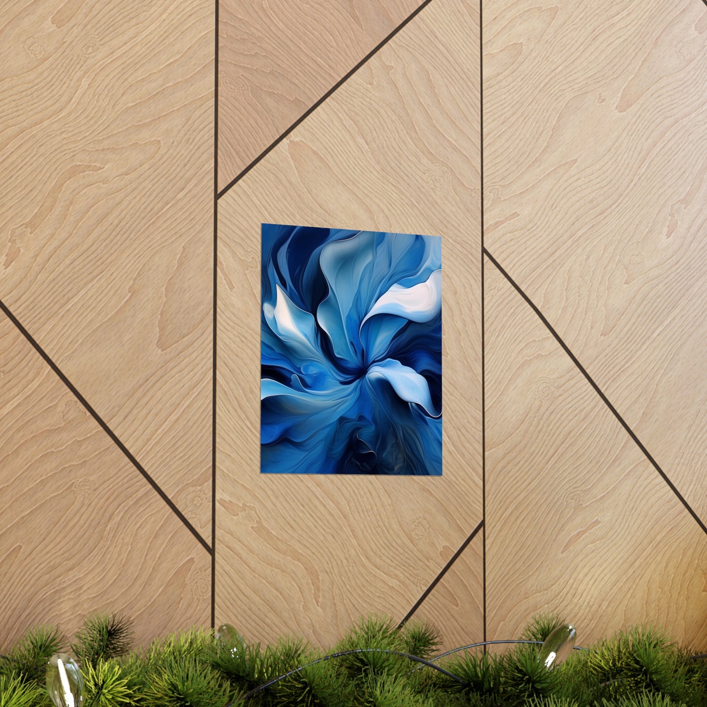 Premium Matte Vertical Posters Abstract Blue Tulip 4