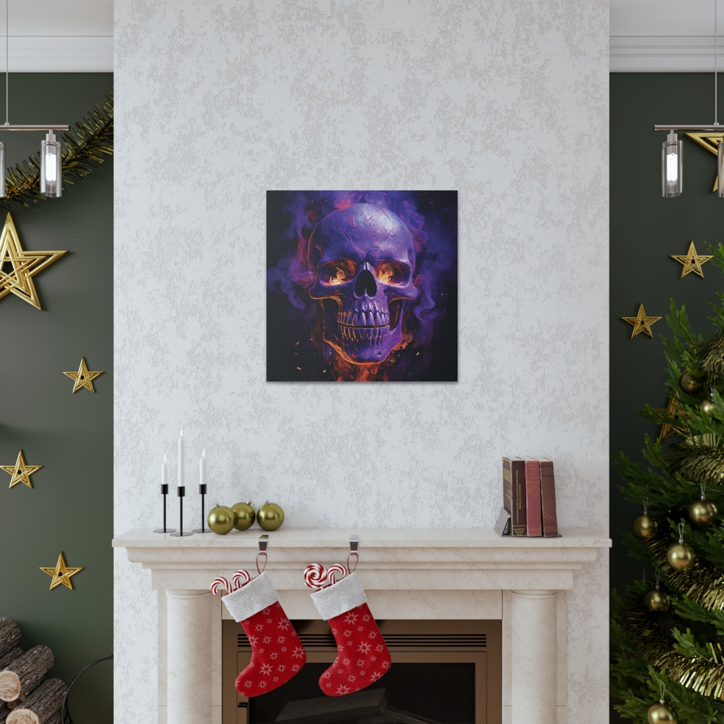 Canvas Gallery Wraps Skull Flames 1