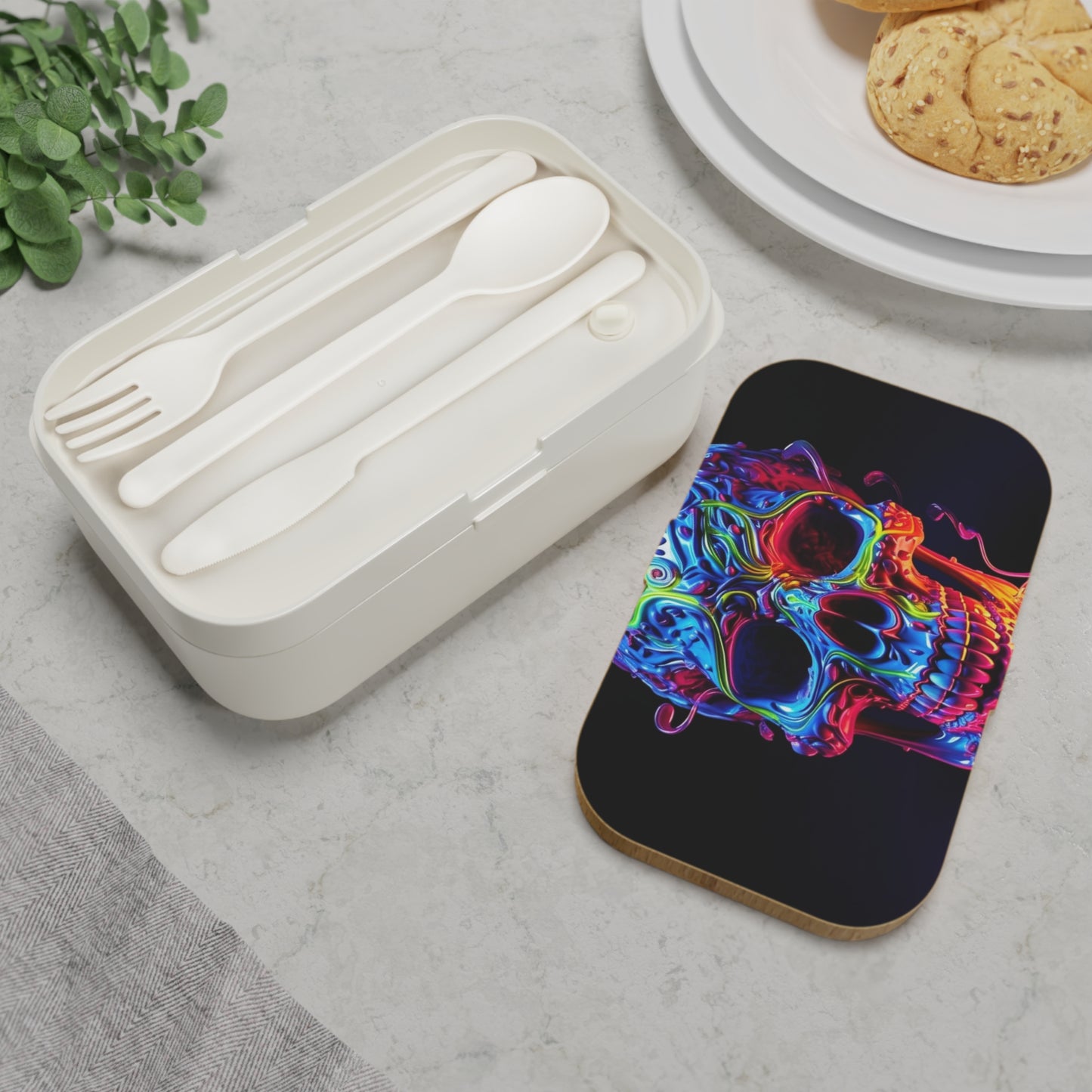 Bento Lunch Box Macro Skull Color 3