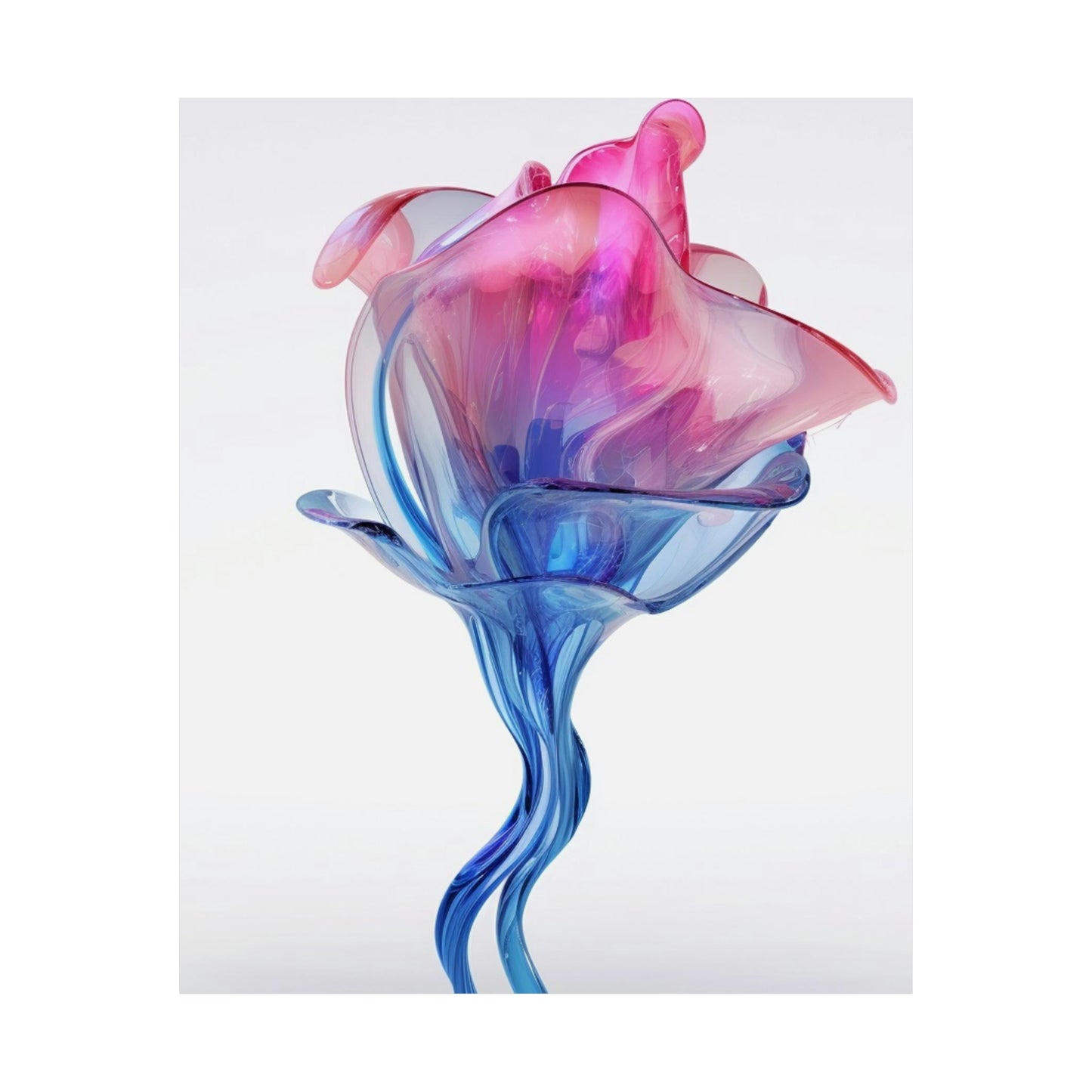 Premium Matte Vertical Posters Pink & Blue Tulip Rose 4