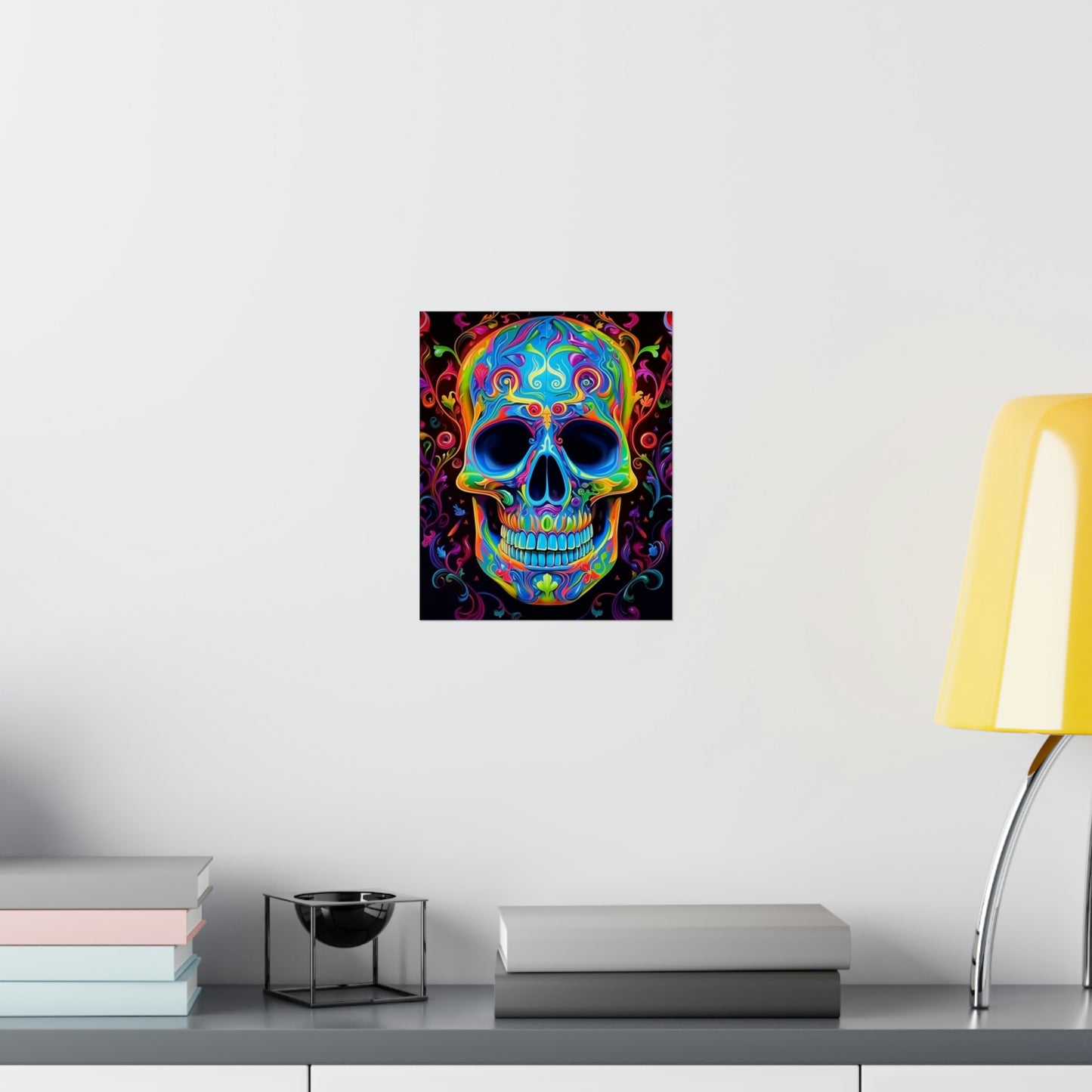 Premium Matte Vertical Posters Macro Skull Color 4
