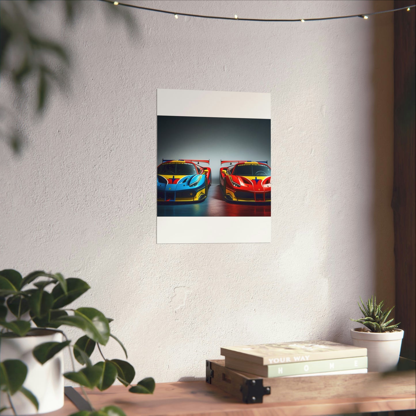 Premium Matte Vertical Posters Ferrari Red Blue 2