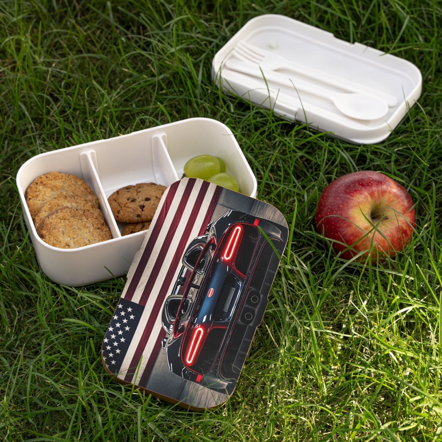 Bento Lunch Box American Flag Background Bugatti 4