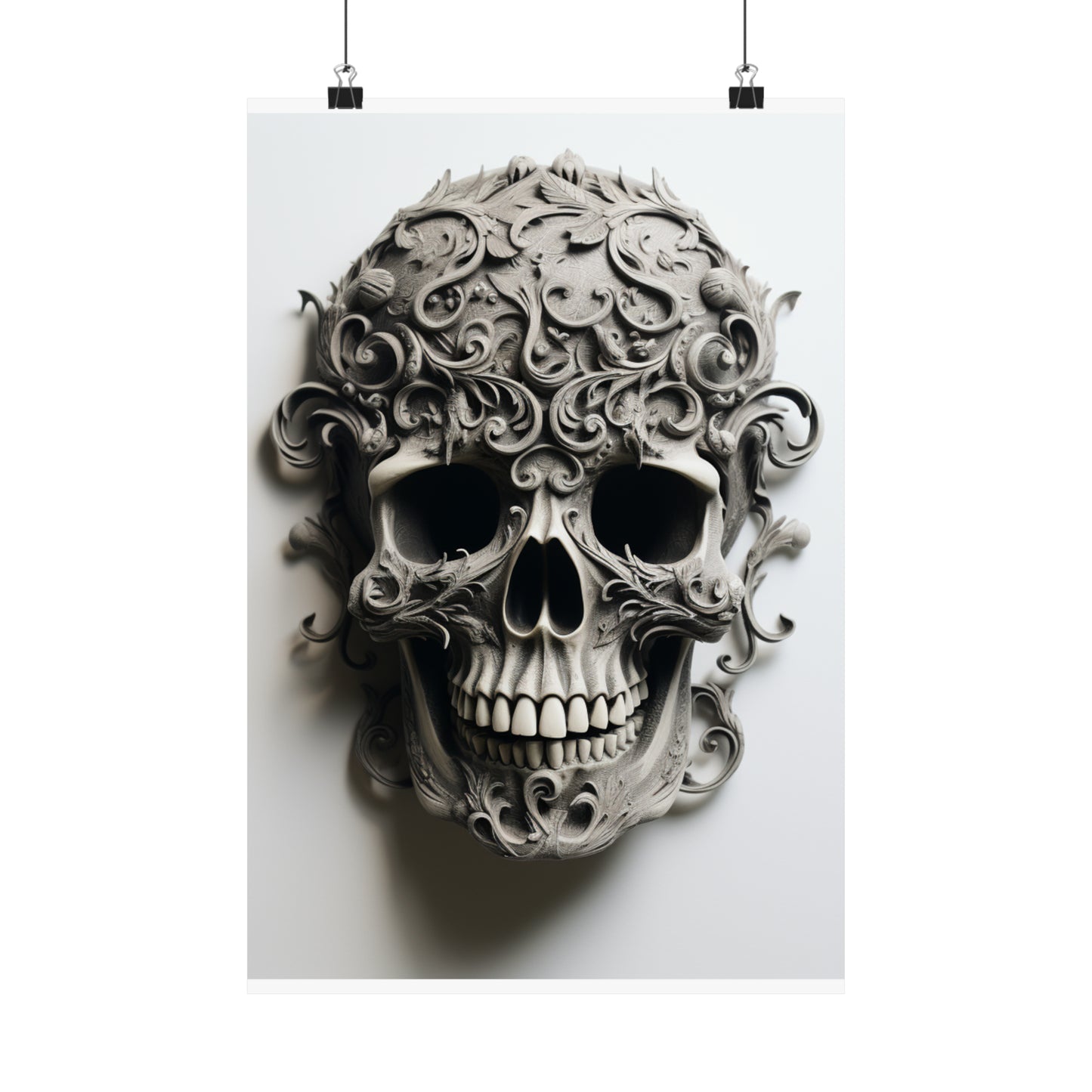 Premium Matte Vertical Posters Skull Treble Clef 2