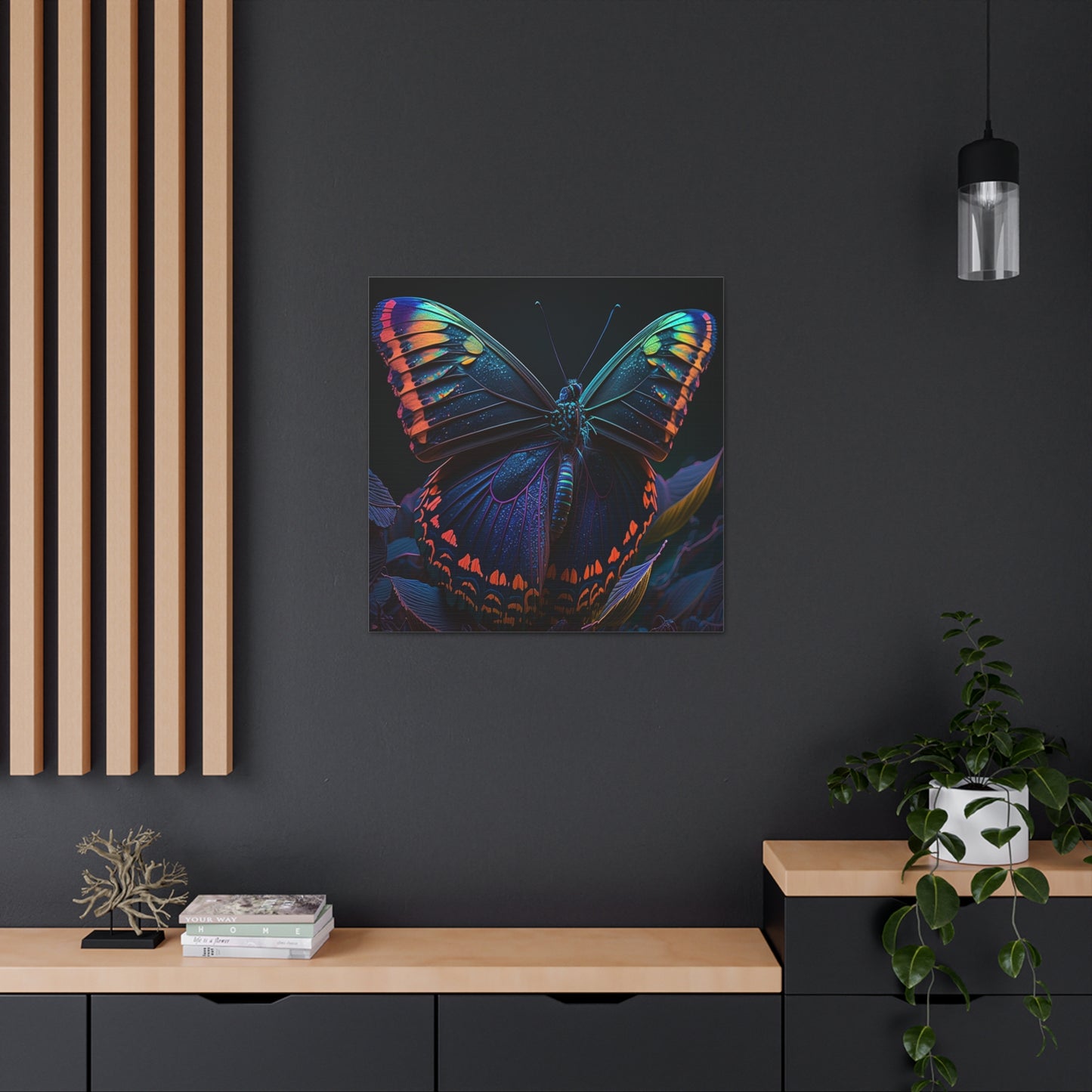 Canvas Gallery Wraps Hue Neon Butterfly 3