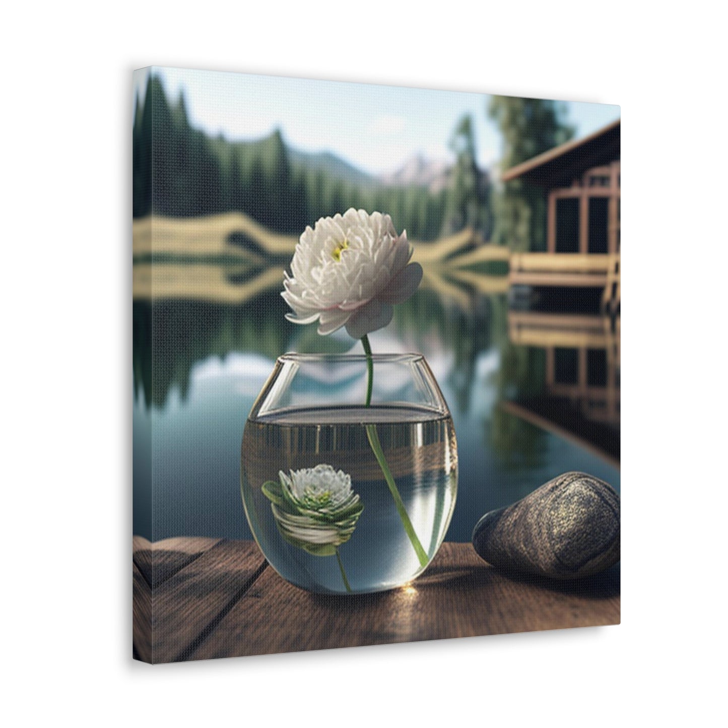 Canvas Gallery Wraps White Peony glass vase 2