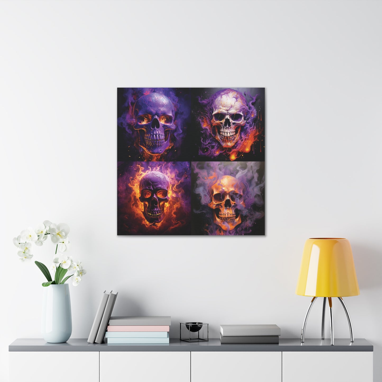 Canvas Gallery Wraps Skull Flames 5