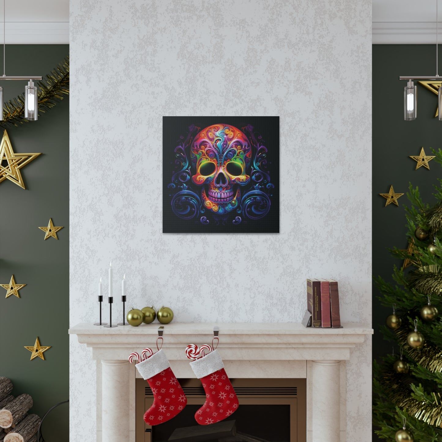 Canvas Gallery Wraps Macro Skull Color 2