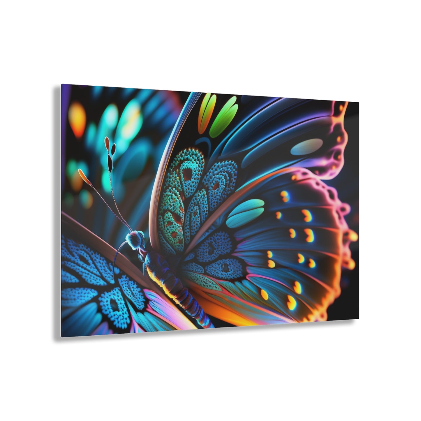 Acrylic Prints Neon Butterfly Macro 2