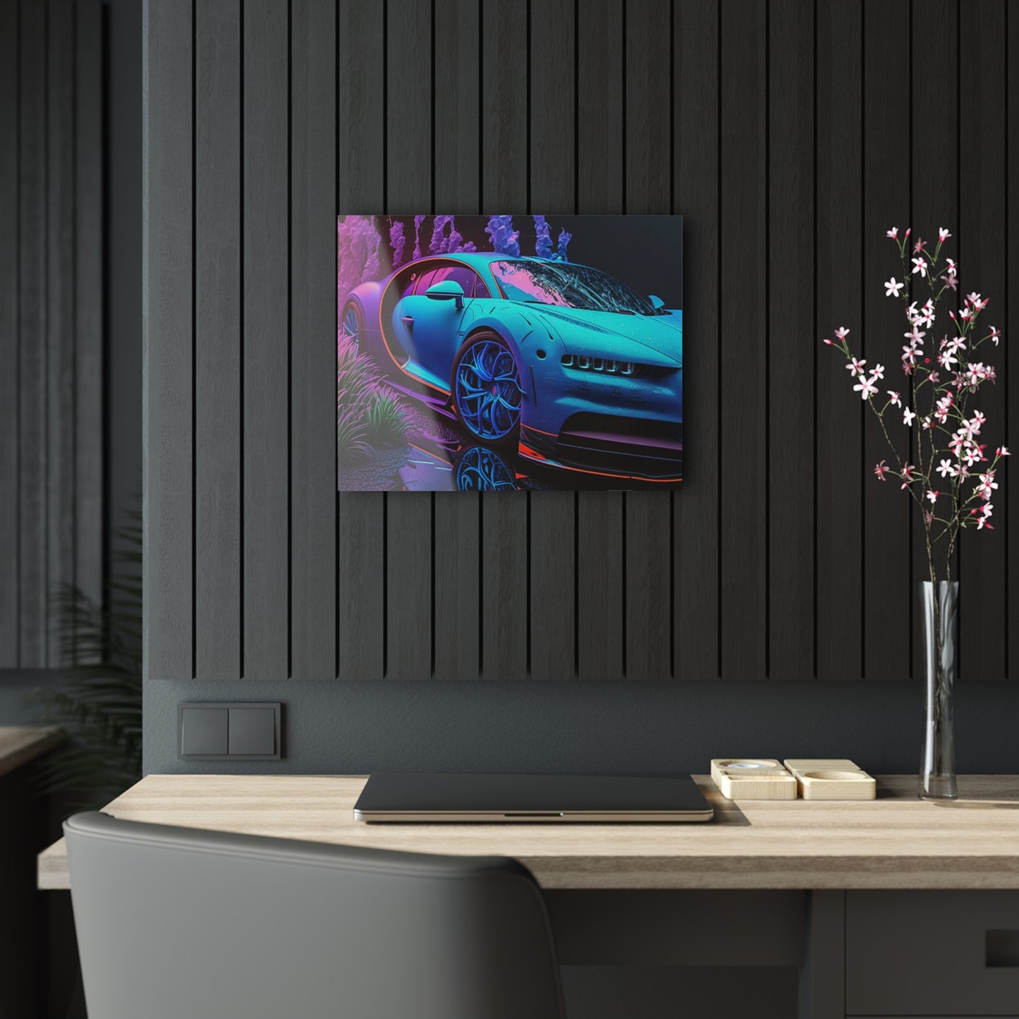 Acrylic Prints Bugatti Neon Chiron 2