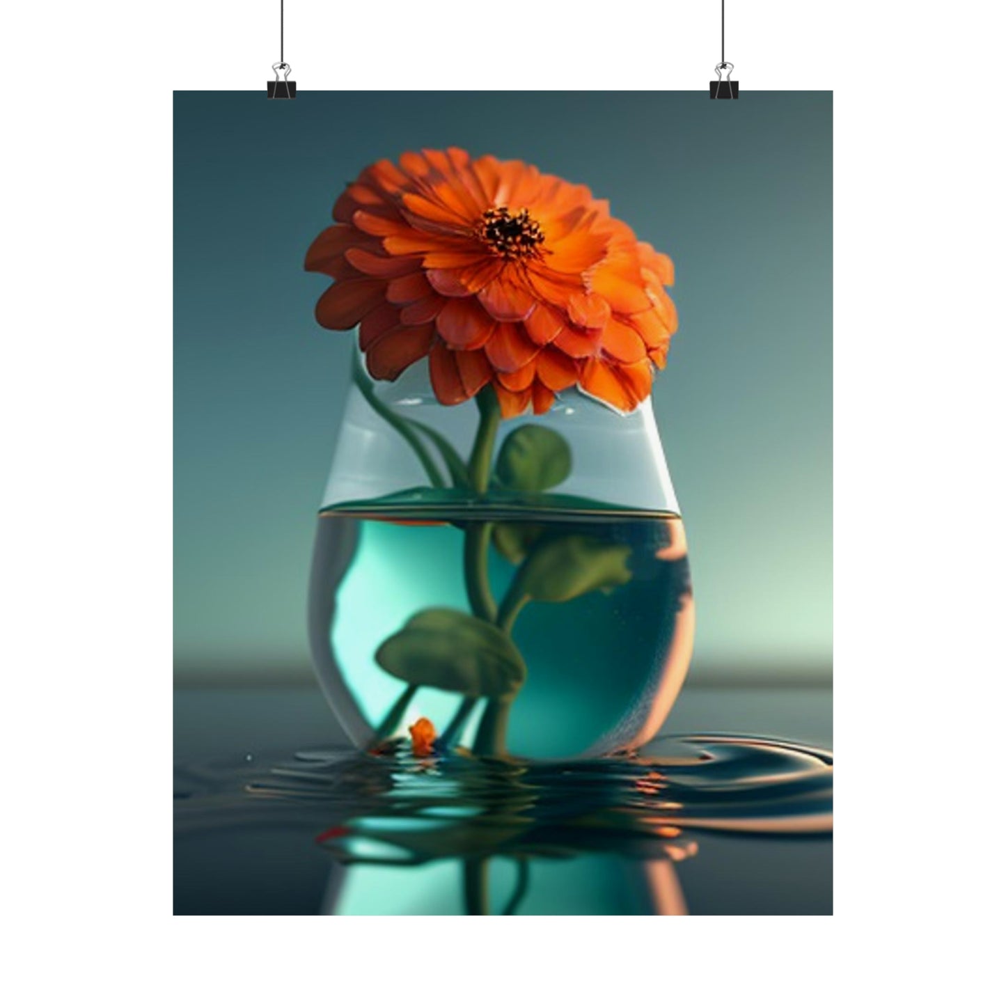 Premium Matte Vertical Posters Orange Zinnia 1