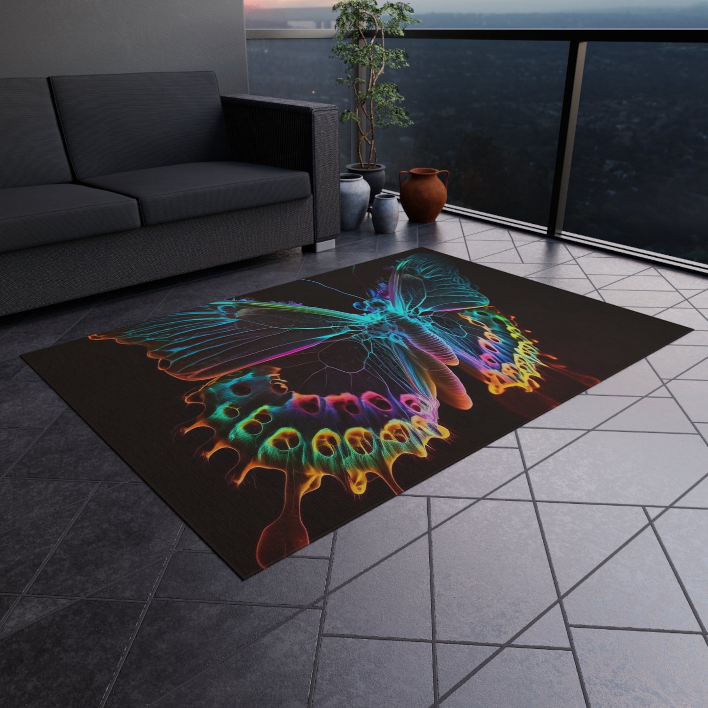 Outdoor Rug  Thermal Butterfly 2