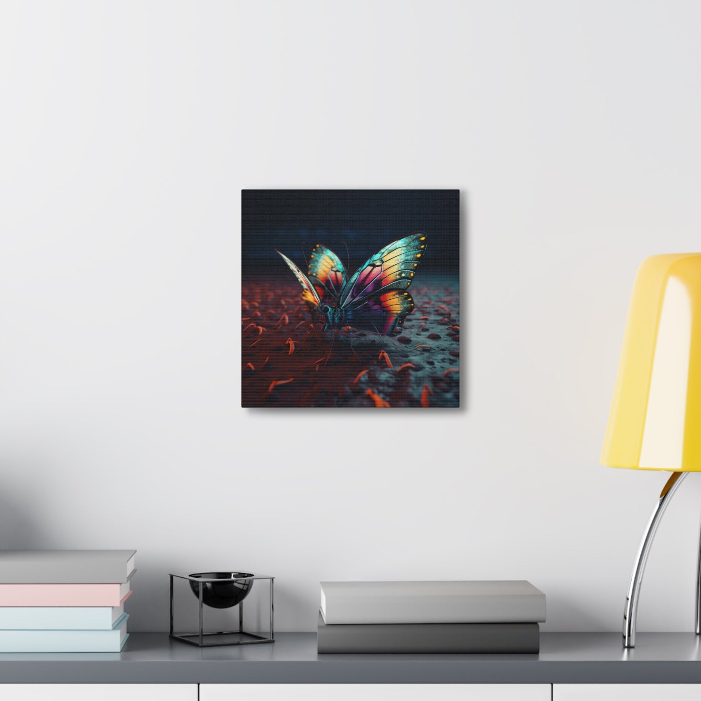 Canvas Gallery Wraps Hyper Colorful Butterfly Macro 1