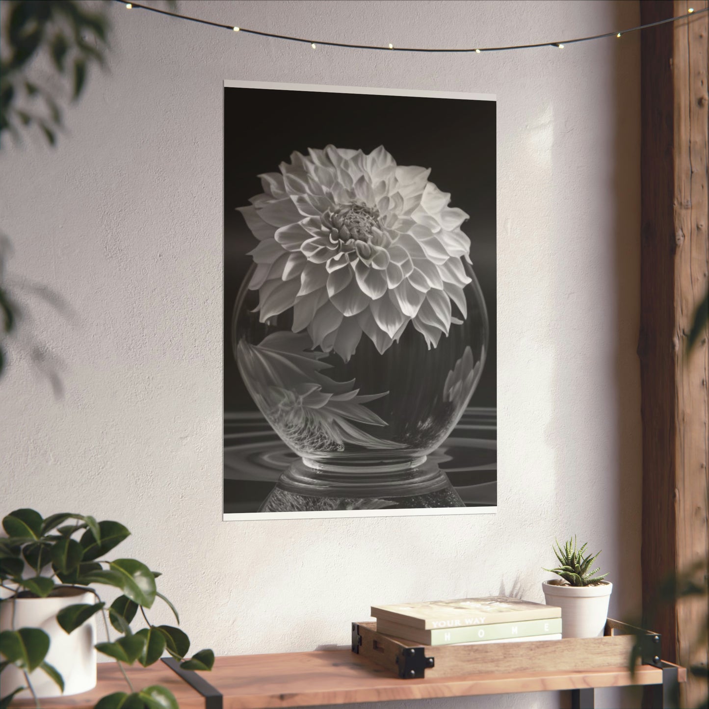 Premium Matte Vertical Posters White Dahlia 1