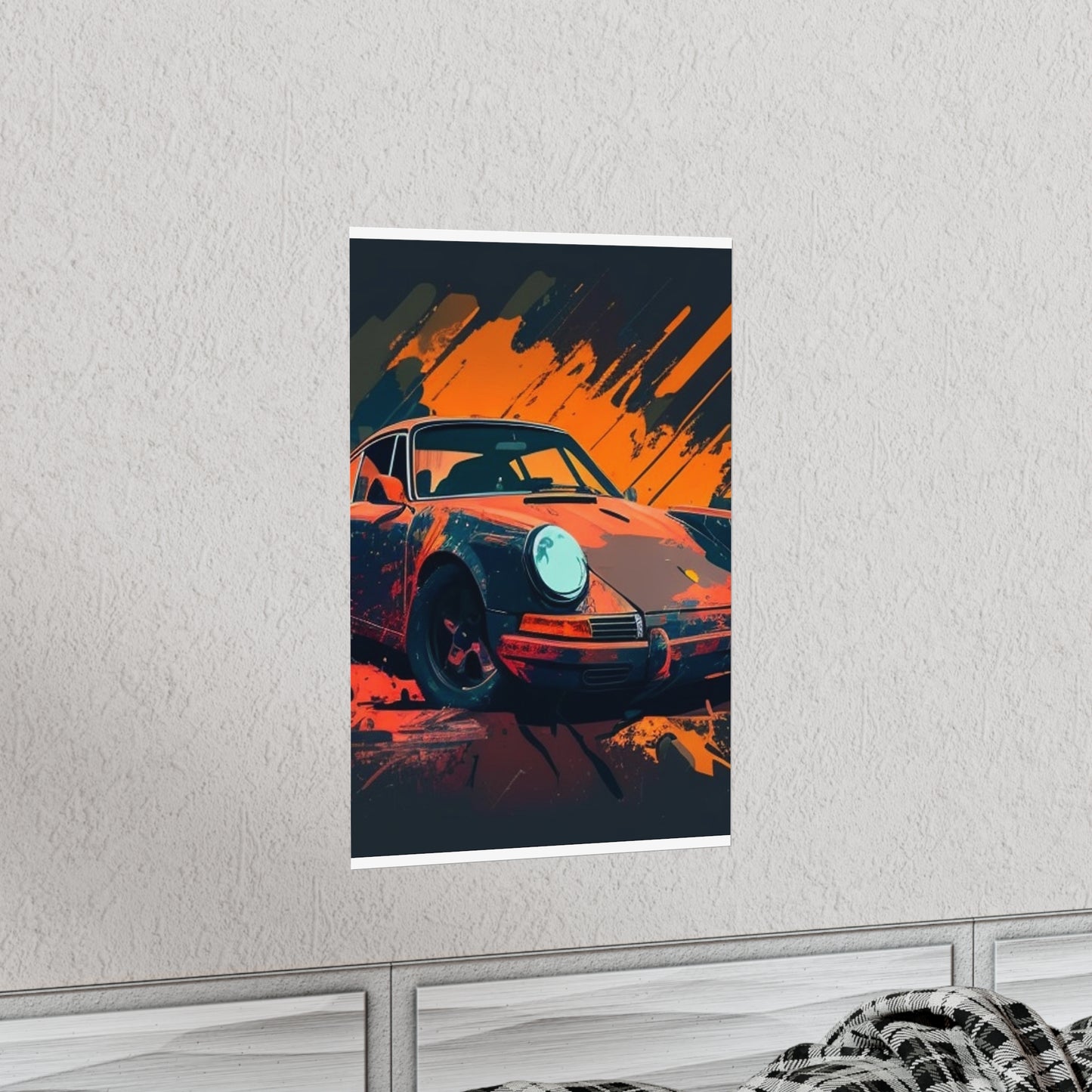 Premium Matte Vertical Posters Porsche Abstract 3