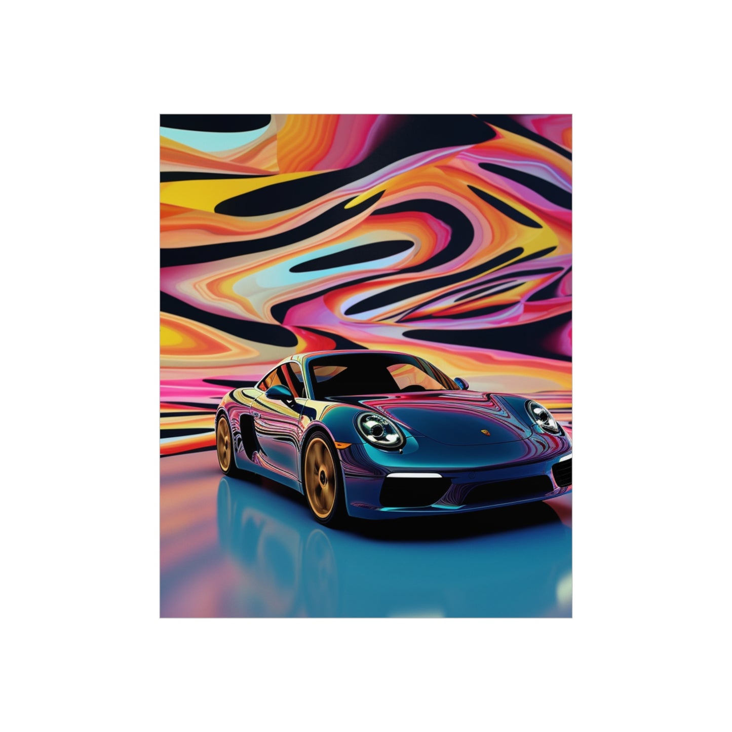 Premium Matte Vertical Posters Porsche Water Fusion 2