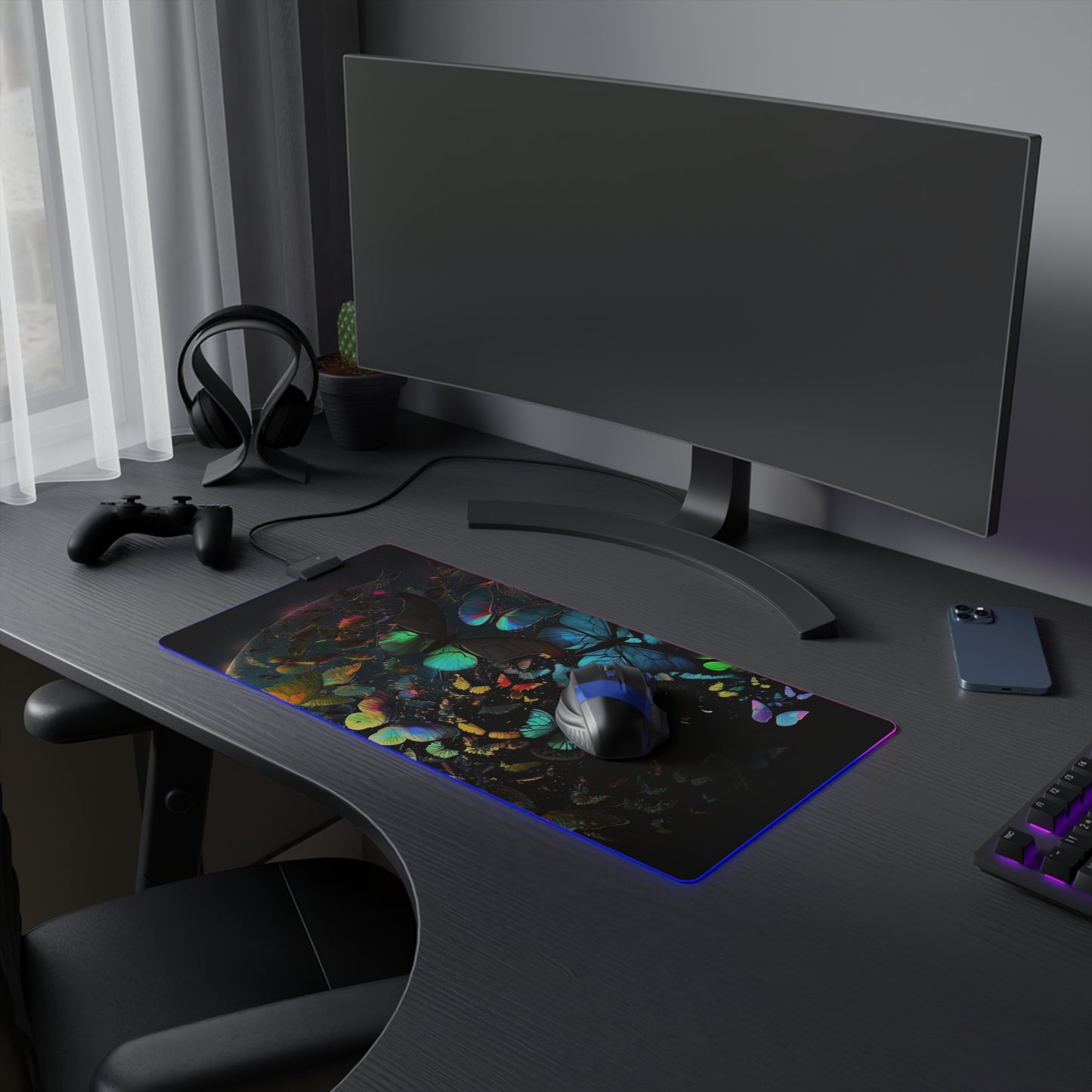 LED Gaming Mouse Pad Moon Butterfly 4