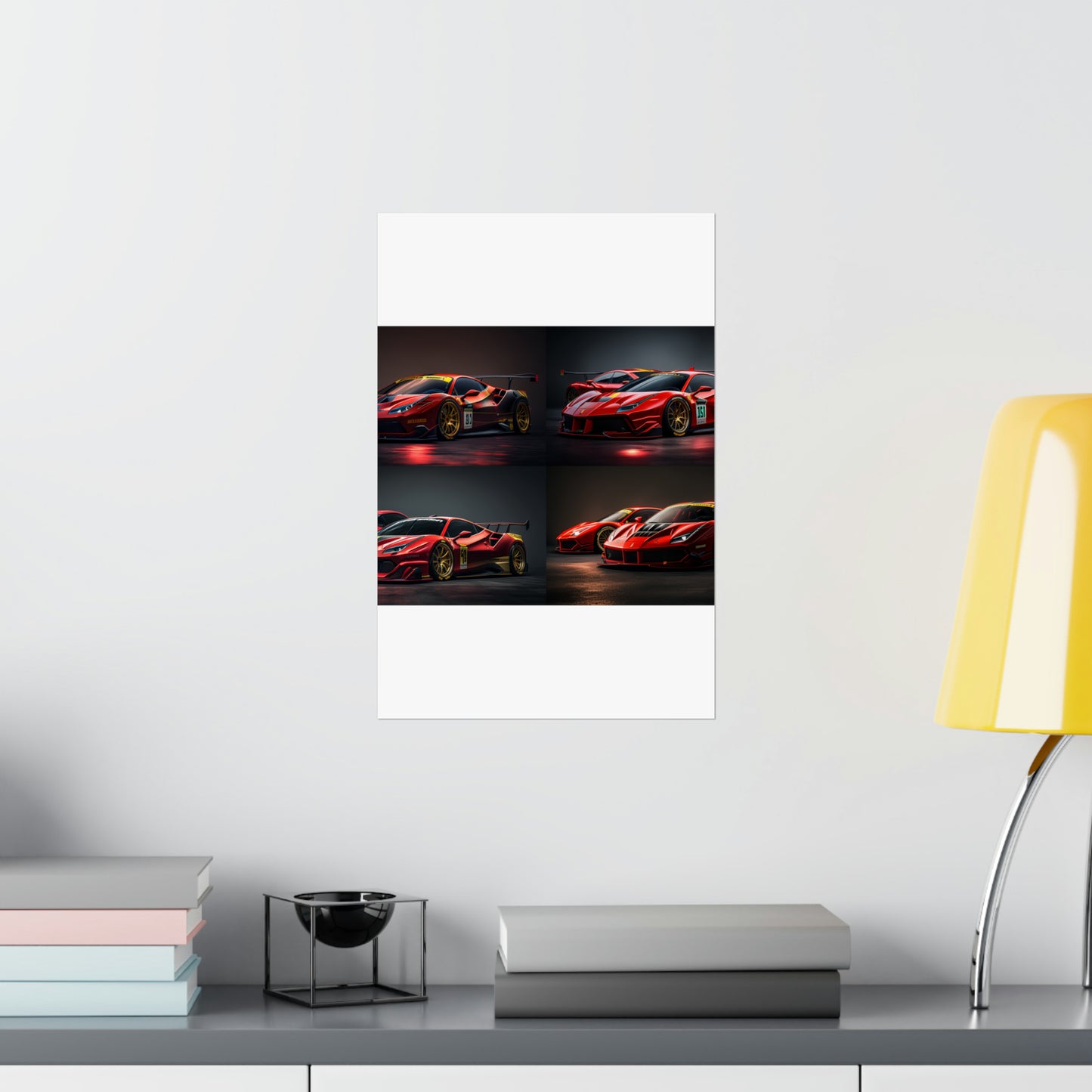 Premium Matte Vertical Posters Ferrari Red 5