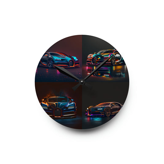 Acrylic Wall Clock Bugatti Chiron Super 5