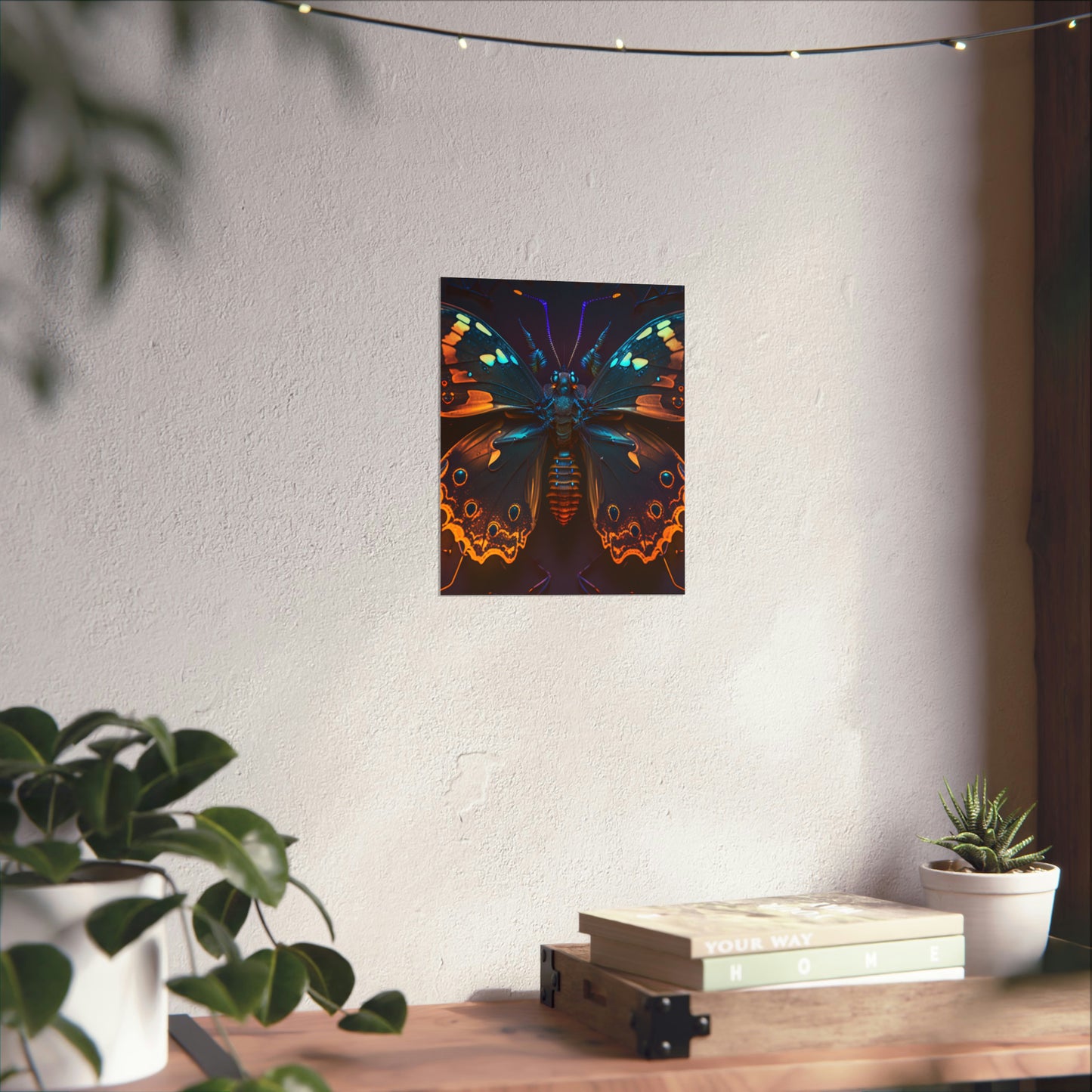 Premium Matte Vertical Posters Neon Hue Butterfly 2