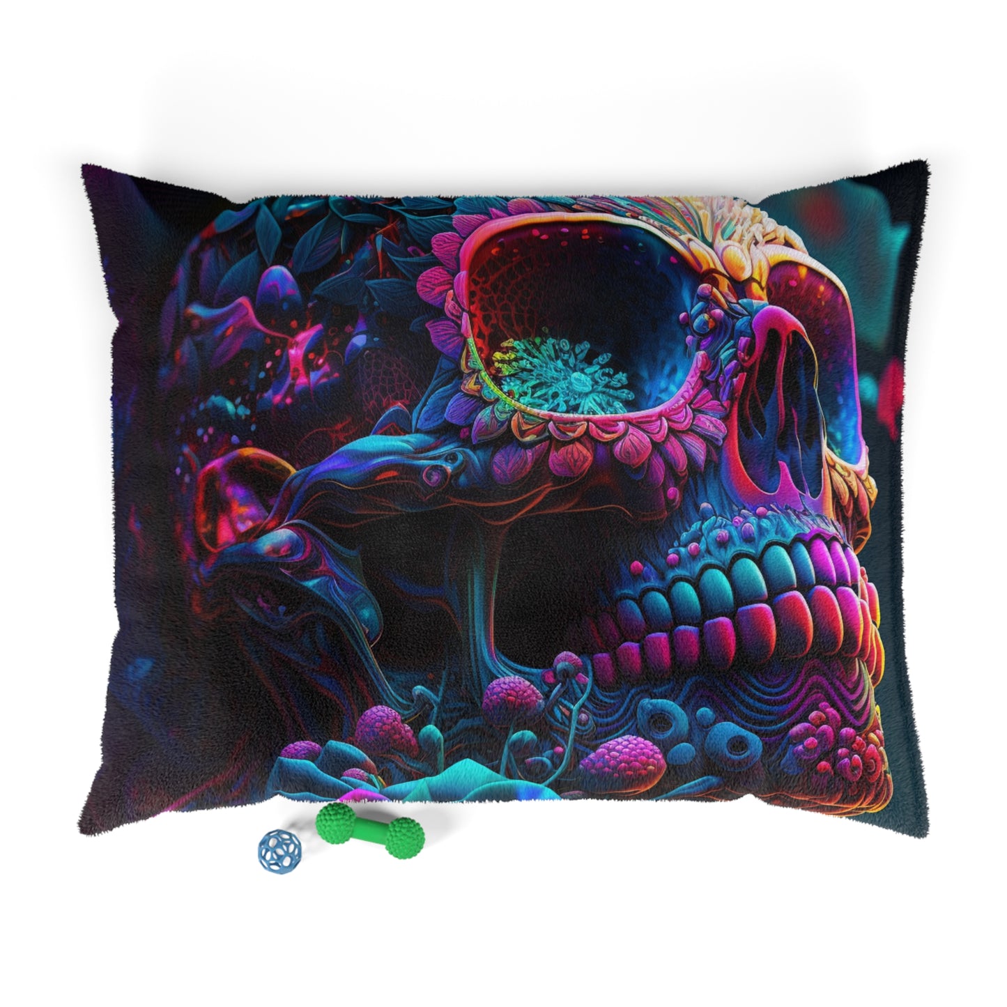 Pet Bed Florescent Skull Death 3