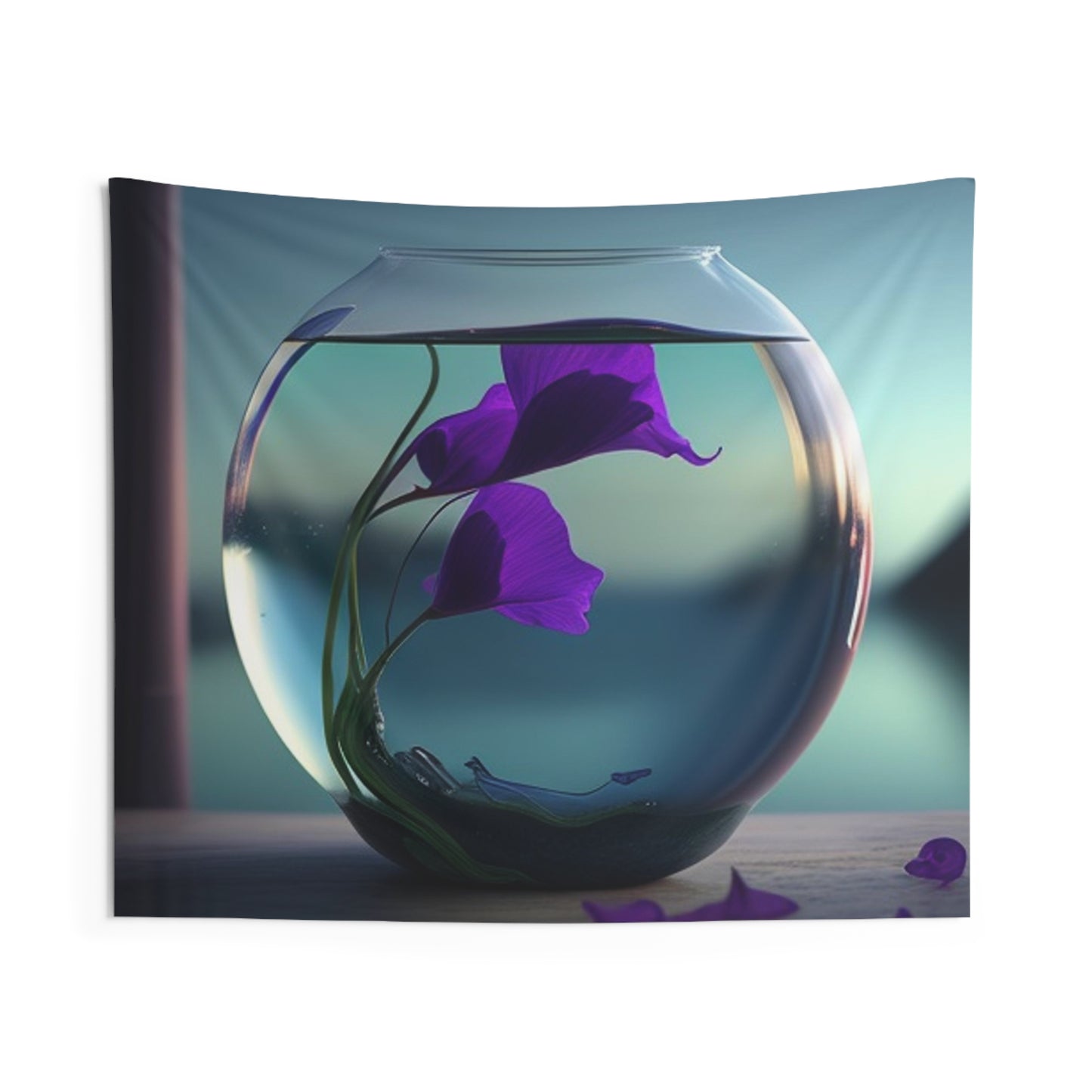 Indoor Wall Tapestries Purple Sweet pea in a vase 2