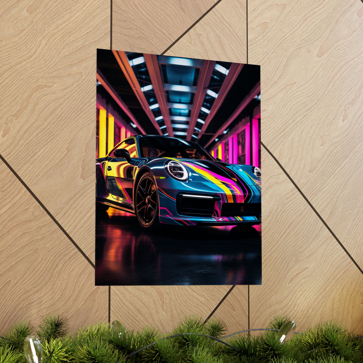 Premium Matte Vertical Posters Macro Porsche 1