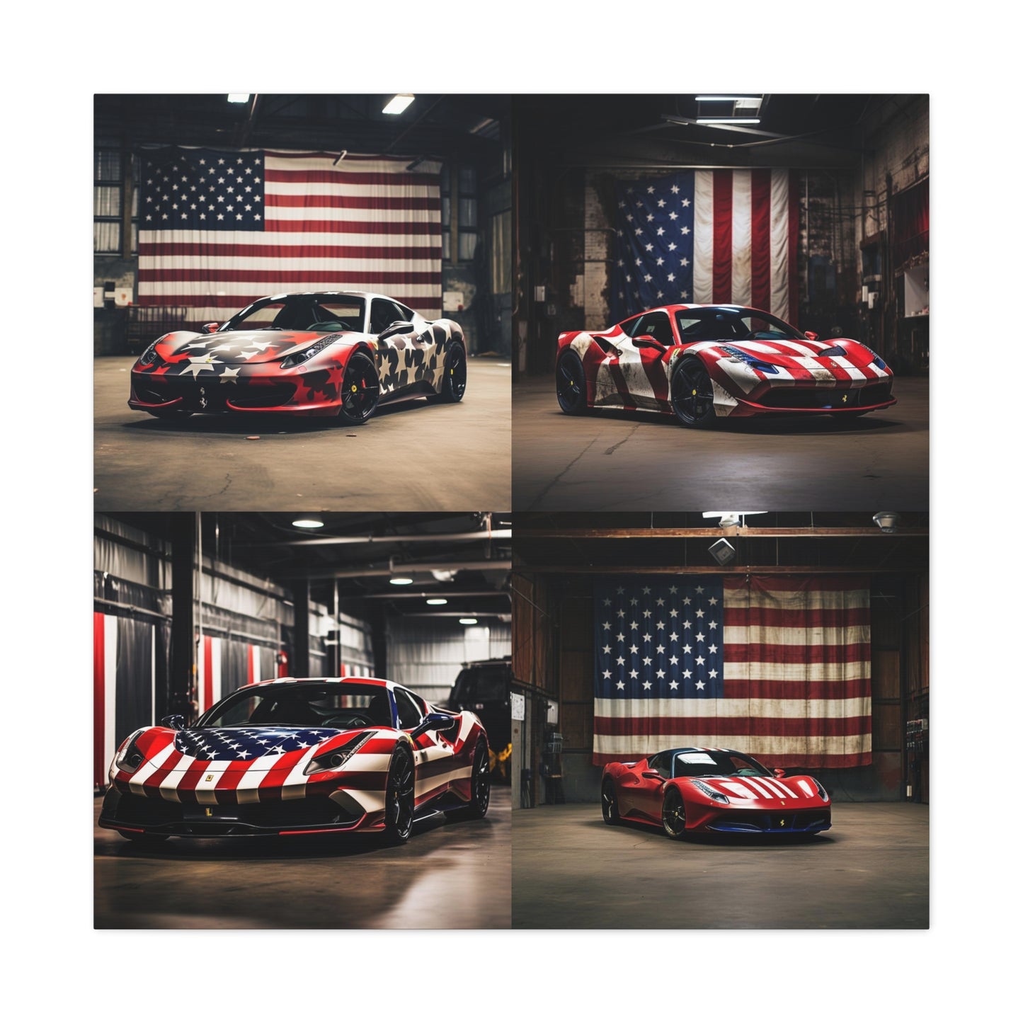 Canvas Gallery Wraps American Flag Farrari 5