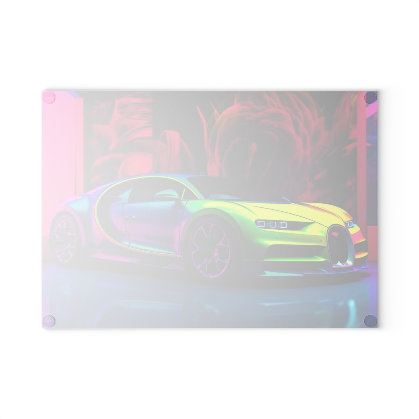 Glass Cutting Board Florescent Bugatti Flair 1