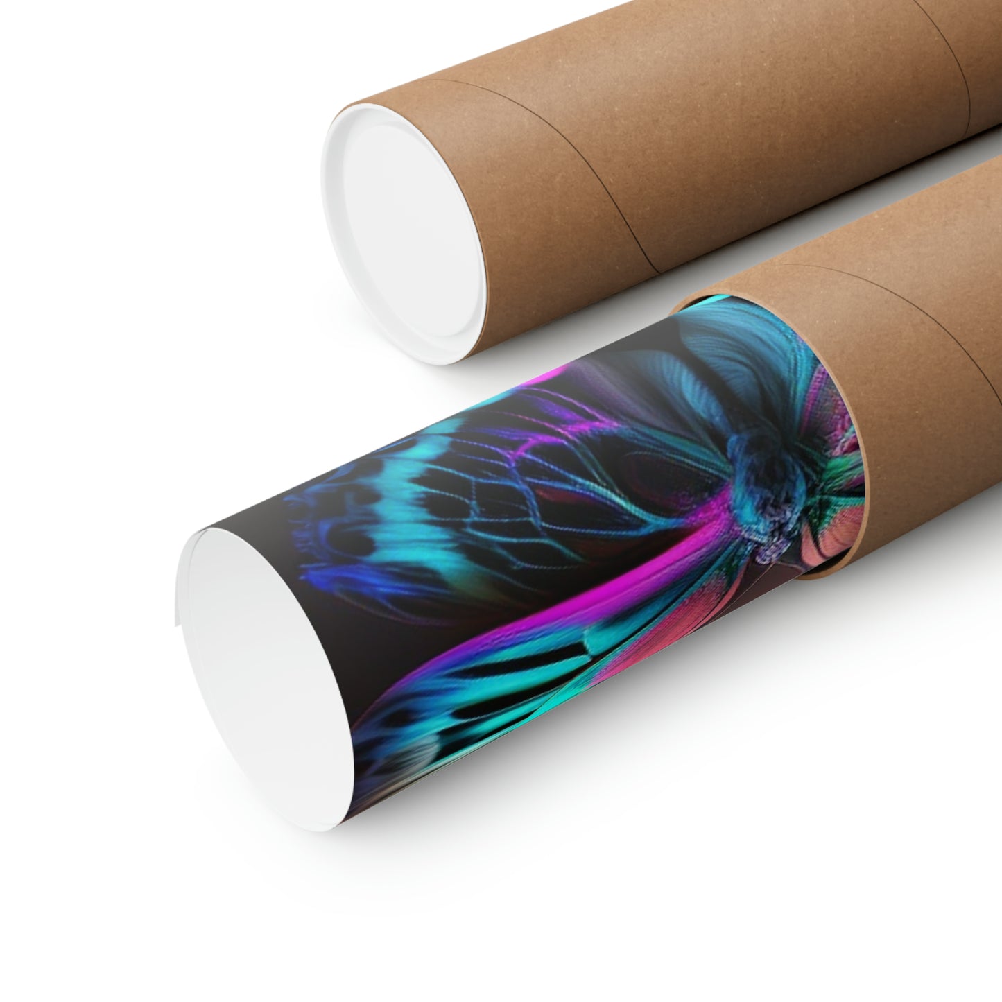 Premium Matte Vertical Posters Neon Butterfly Fusion 1