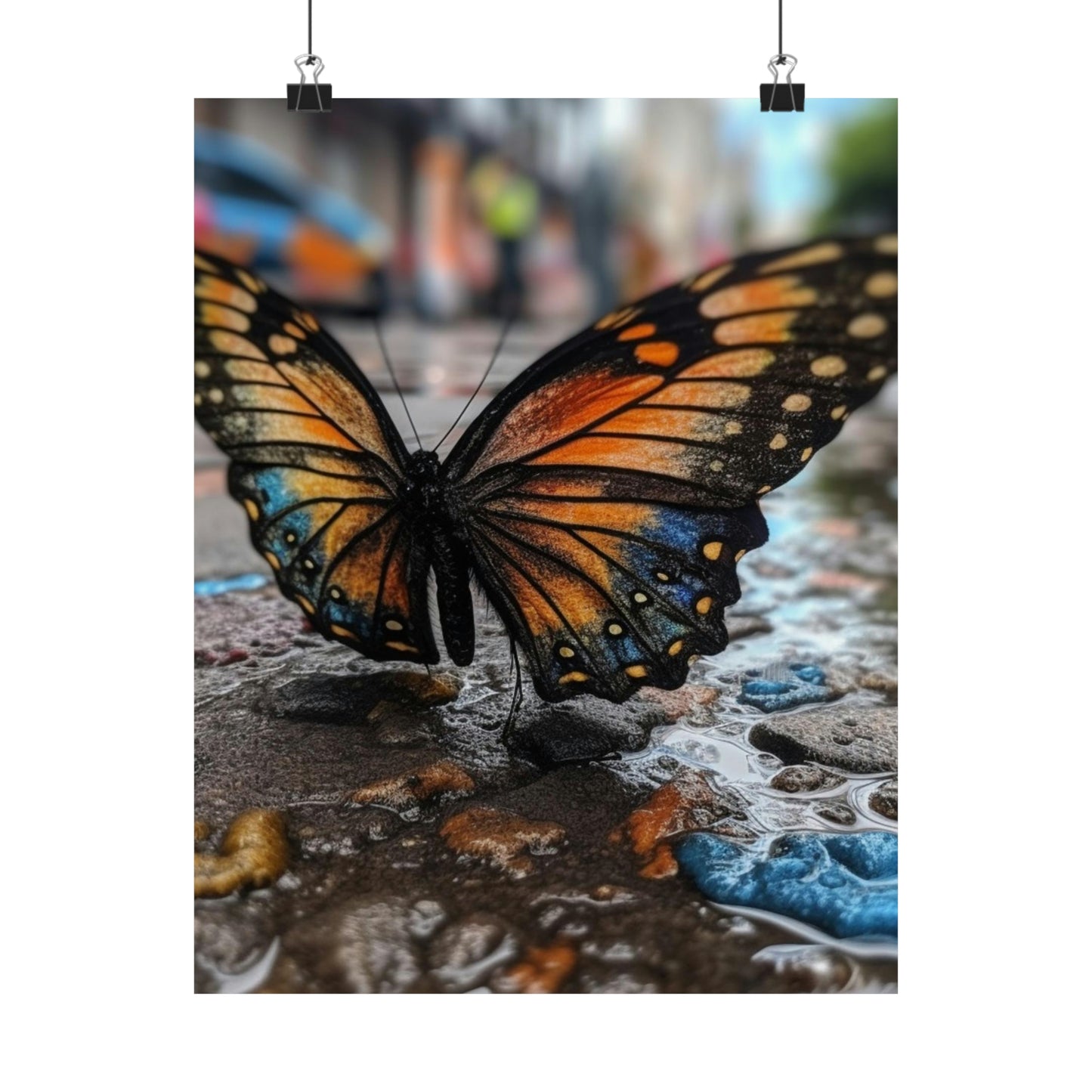 Premium Matte Vertical Posters Water Butterfly Street 4