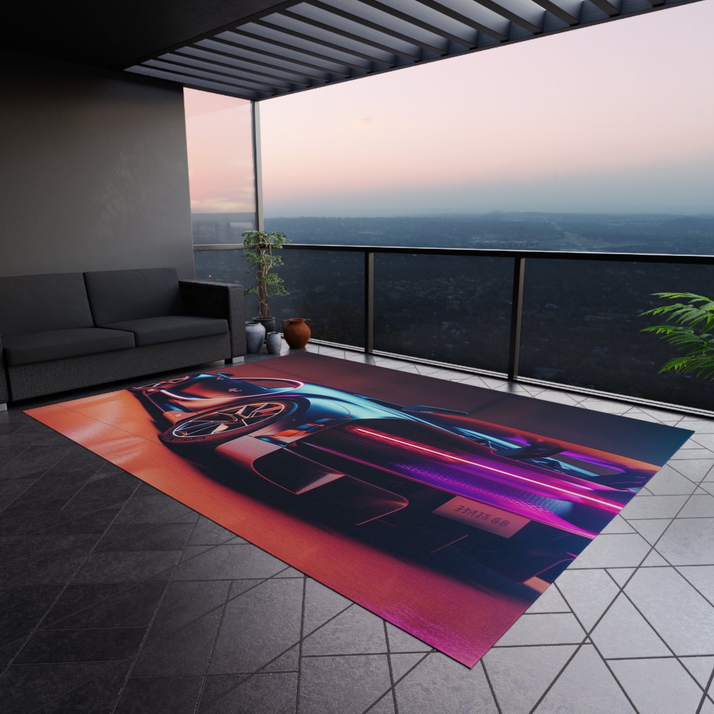 Outdoor Rug  Hyper Bugatti Neon Chiron 2