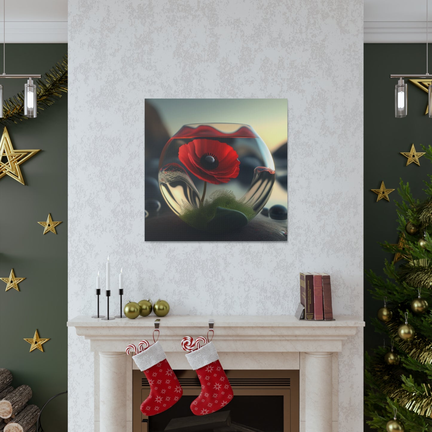 Canvas Gallery Wraps Red Anemone in a Vase 3