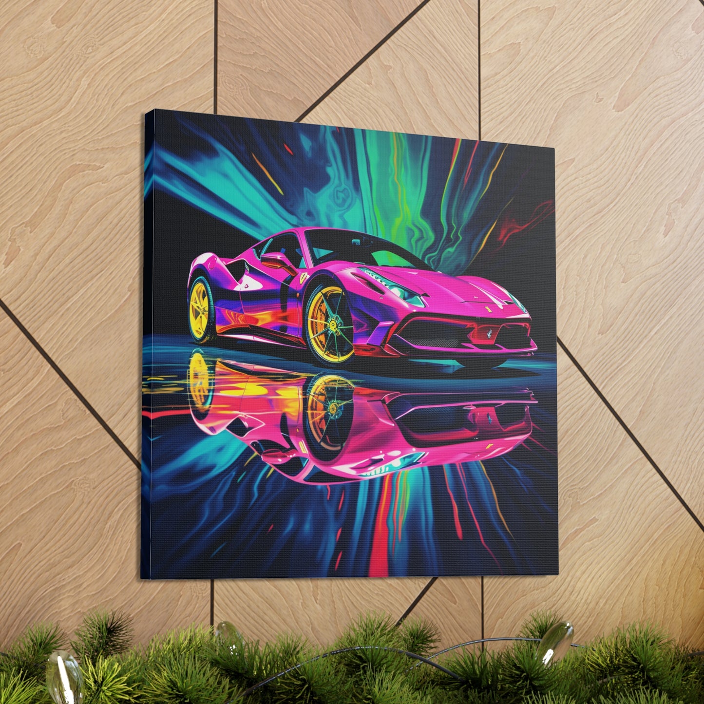 Canvas Gallery Wraps Pink Ferrari Macro 4