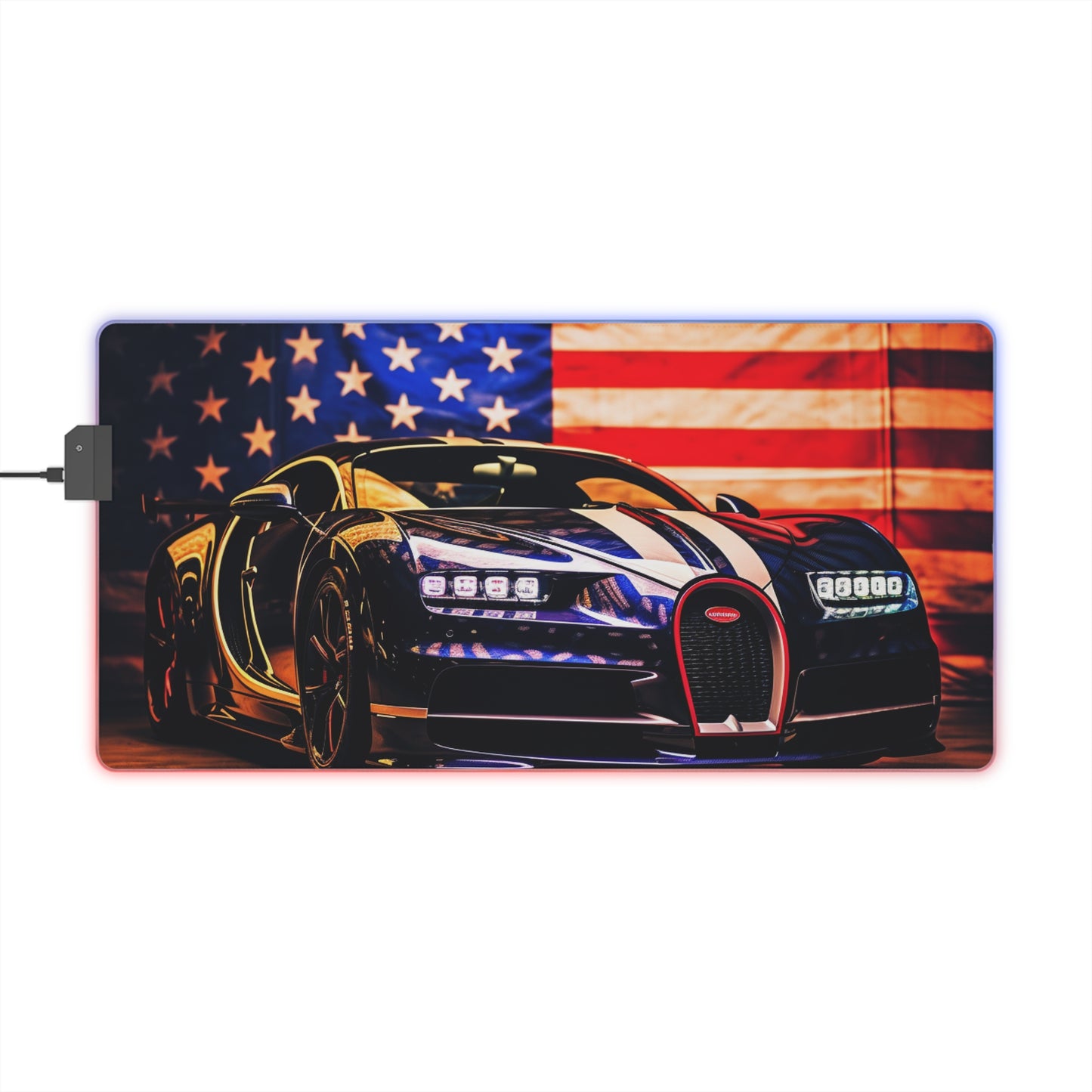 LED Gaming Mouse Pad Macro Bugatti American Flag 4