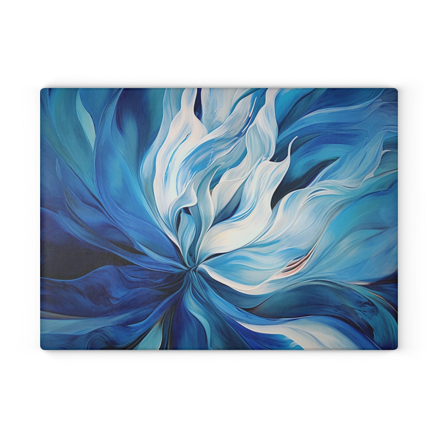 Glass Cutting Board Blue Tluip Abstract 1