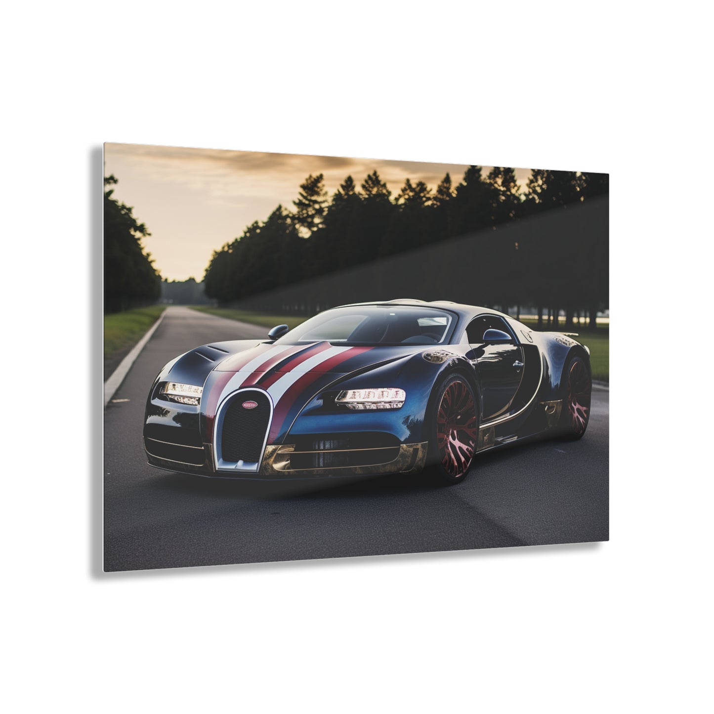 Acrylic Prints Bugatti Flag American 1